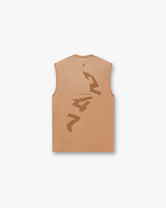 Front product image of a mens rust tank top on a plain white background | 247 Motion Oversized Tank in Rust | Oversized tank top | 247 T-Shirts | Represent Clo