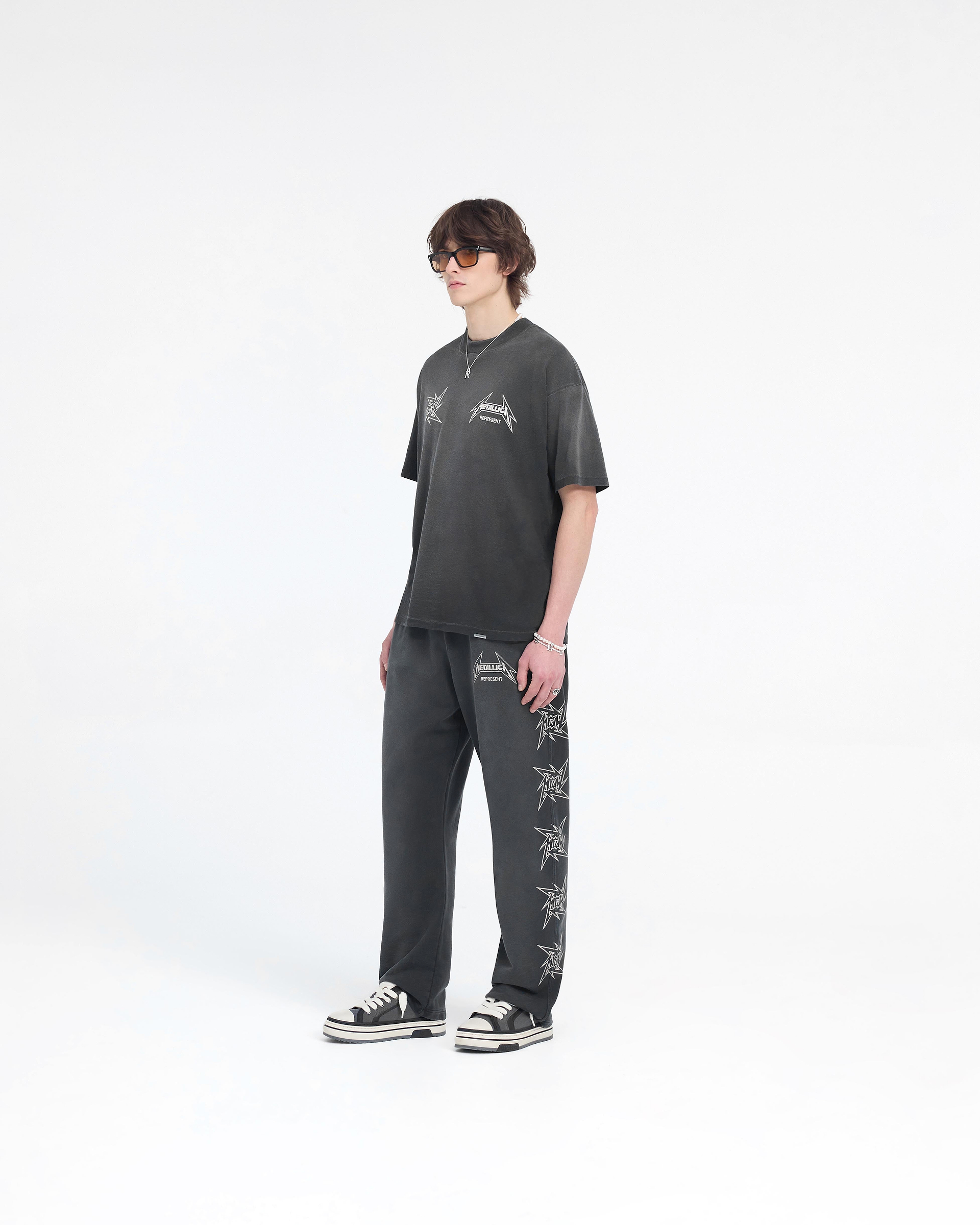 Represent X Metallica Local Crew T-Shirt - Stained Black