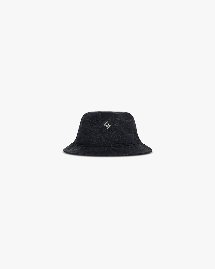 Front product image of a mens grey bucket hat on a plain white background | 247 Contour Bucket Hat in Black | Cotton washed bucket hat | 247 Accessories | Represent Clo