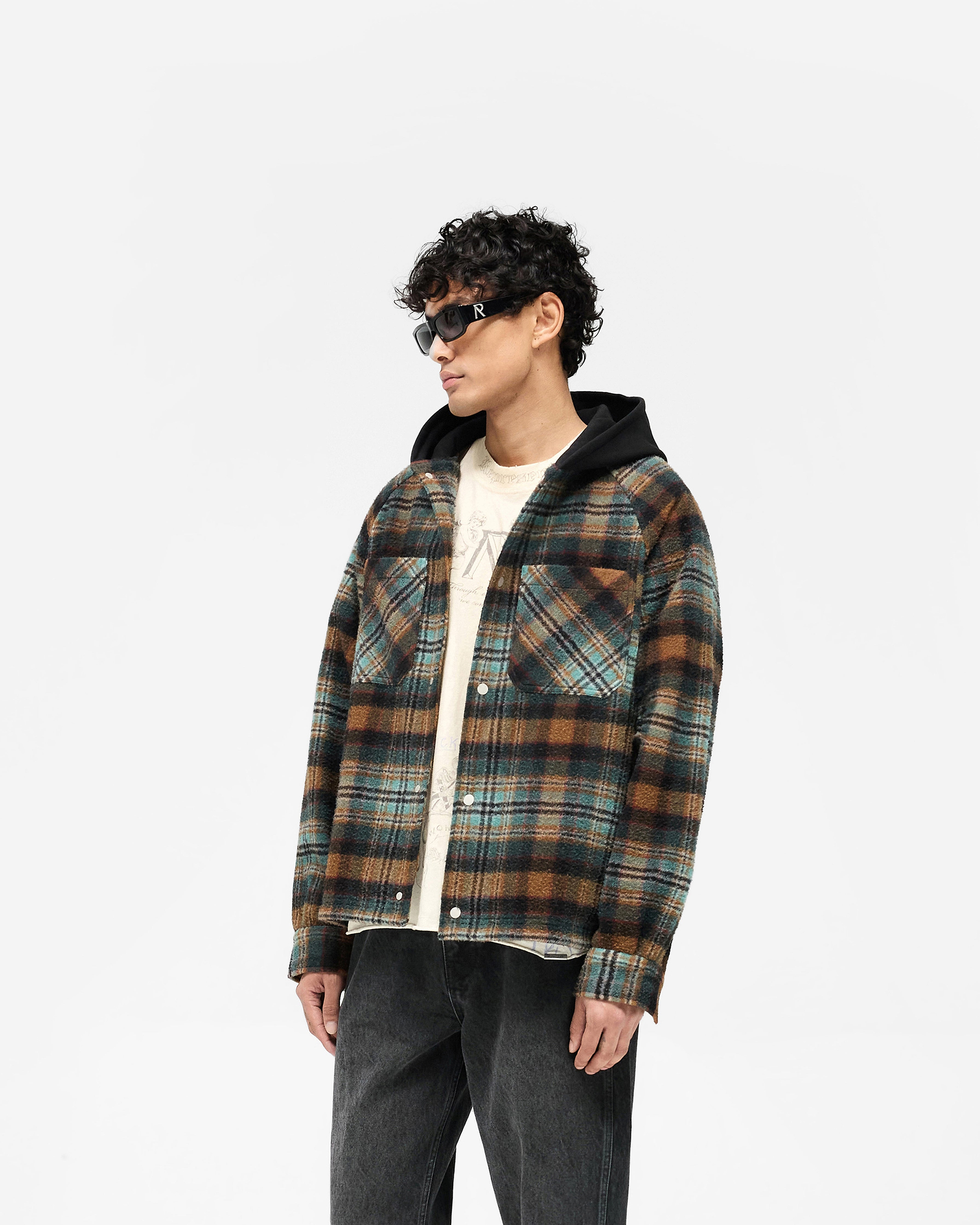 Hooded Overshirt - Check