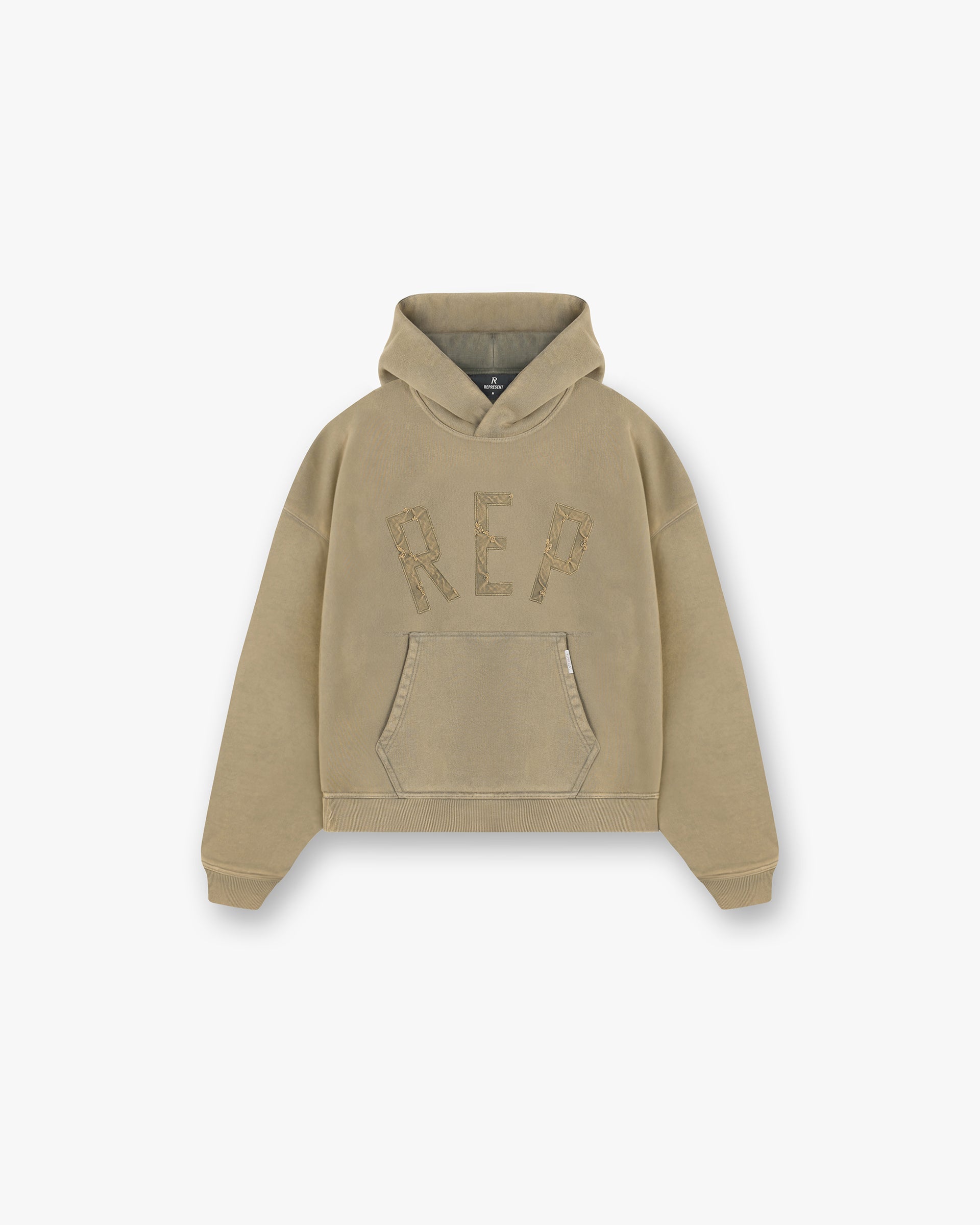 Sweat à capuche avec appliqué Rep - Fauve