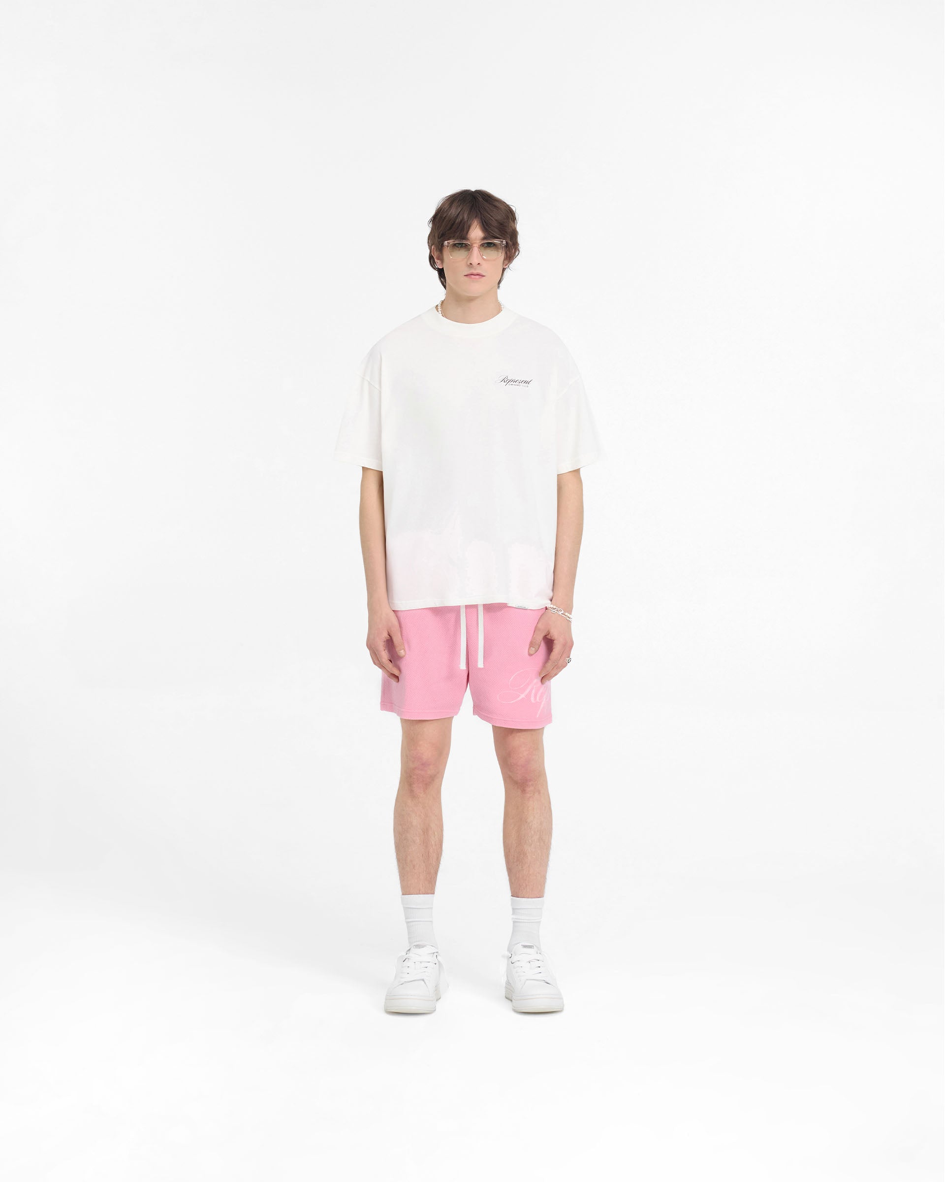 T-shirt avec inscription « Represent Owners Club » - Blanc mat