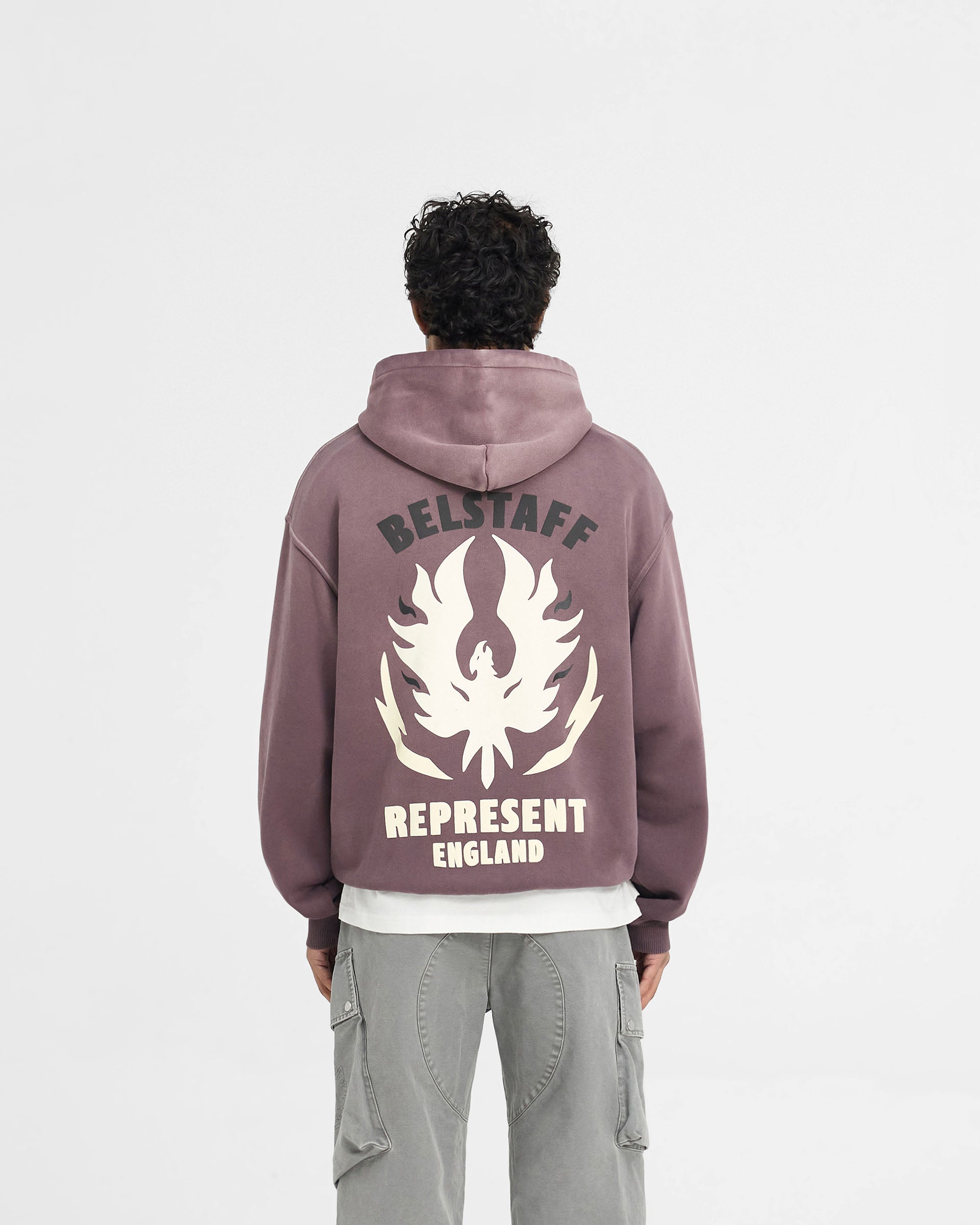 Sweat à capuche Flame Phoenix Represent X Belstaff - Prune