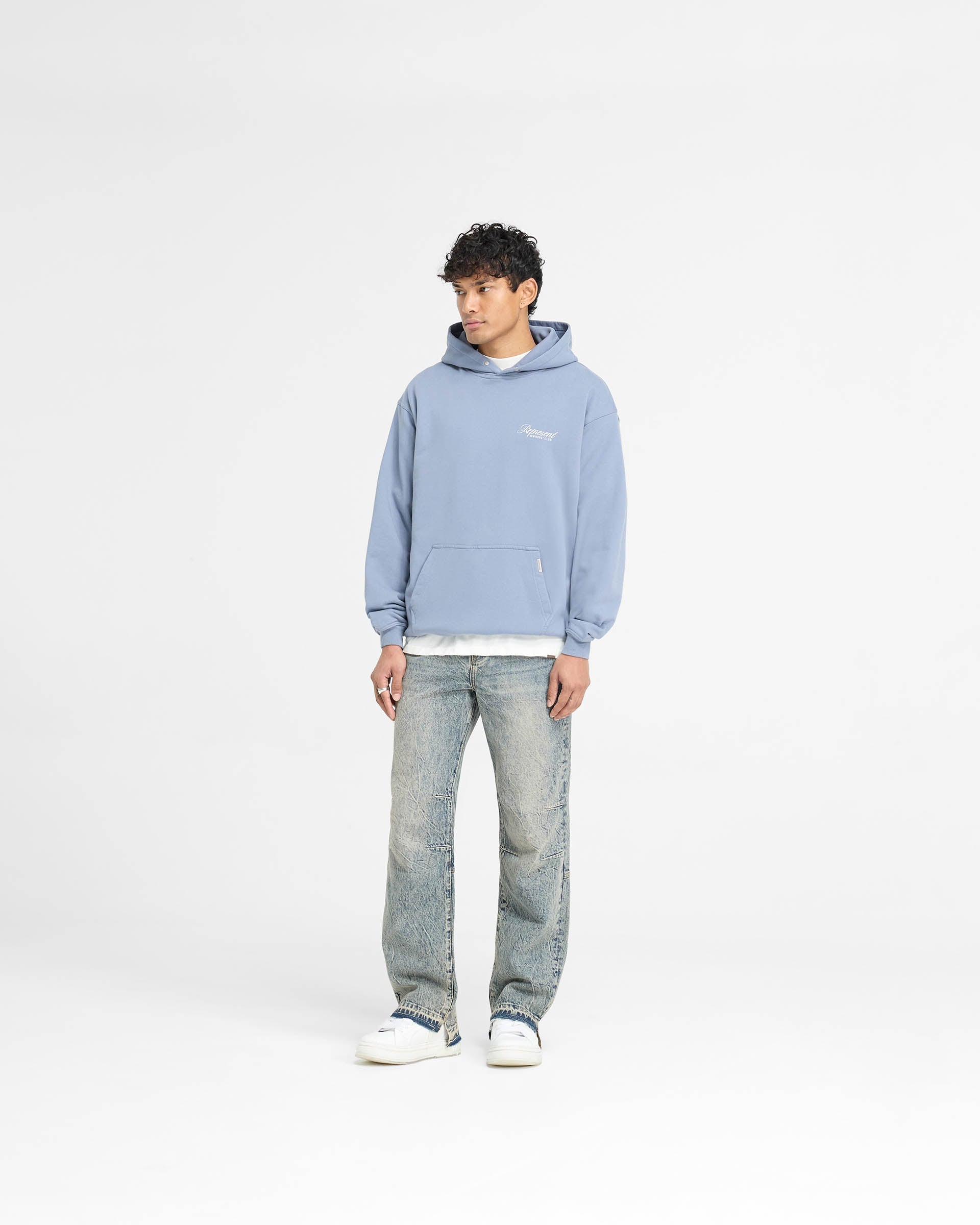 Sweat à capuche avec inscription Represent Owners Club - Bleu poussiéreux