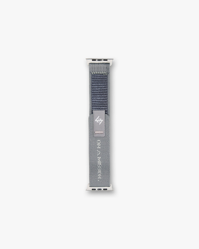 Product image of a mens titanium watch strap on a plain white background | 247 Apple Watch Strap in Titanium | Titanium watch strap accessory | 247 Accessories | Represent Clo