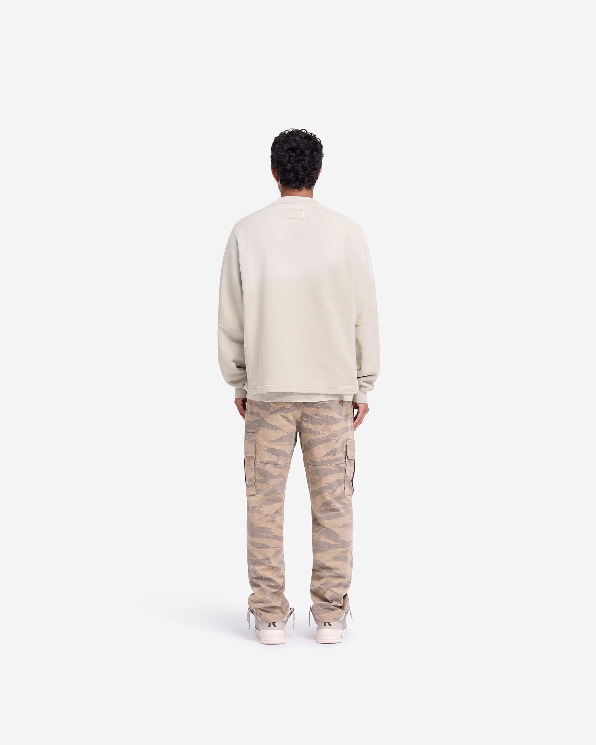 Sweat-shirt à ourlet étagé - Avoine
