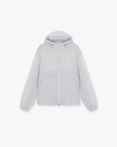 Front product image of a mens grey hooded jacket on a plain white background | 247 Hooded Training Jacket in Moonstone | Lightweight quick-dry outerwear | 247 Outerwear | Represent Clo