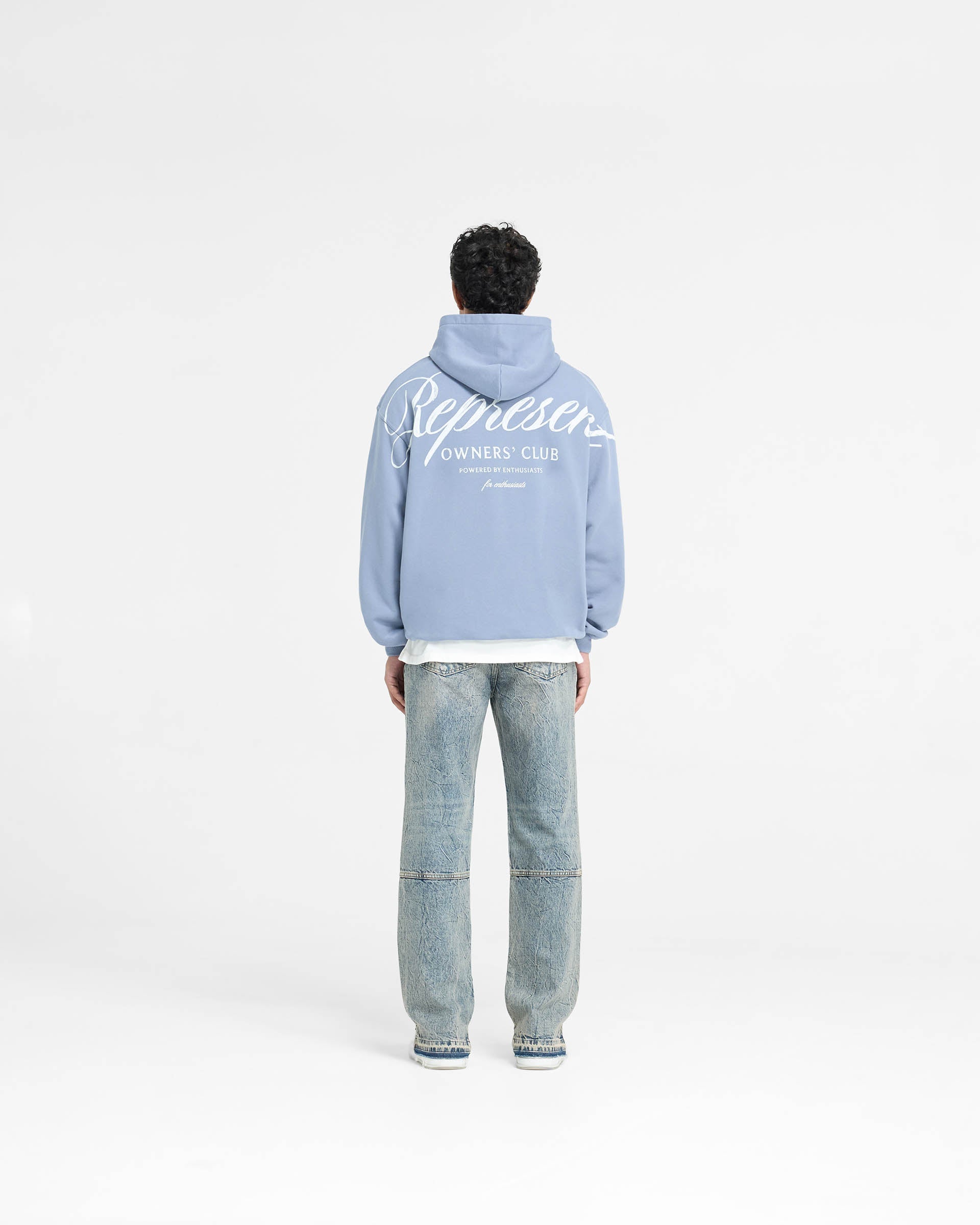 Sweat à capuche avec inscription Represent Owners Club - Bleu poussiéreux