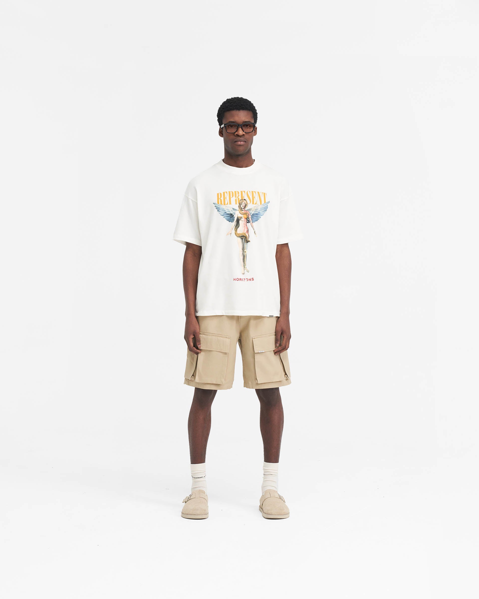 Baggy-Cargo-Shorts aus Baumwolle - Sandstein