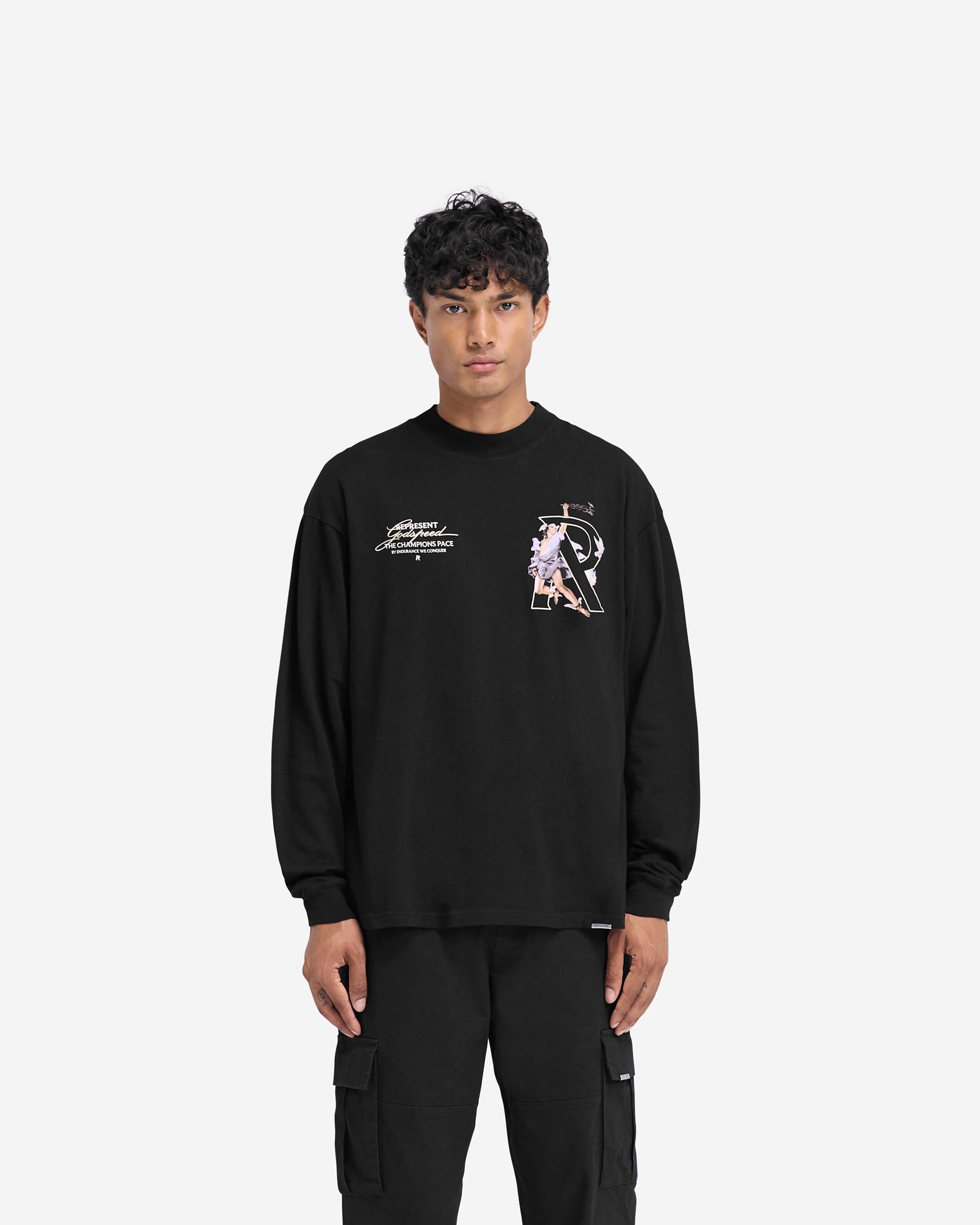 Hermes Long Sleeve T-Shirt - Jet Black