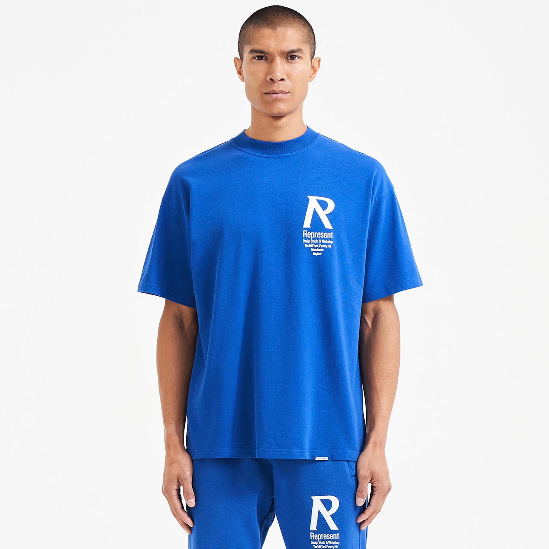 T-Shirt mit Initialen - Kobalt