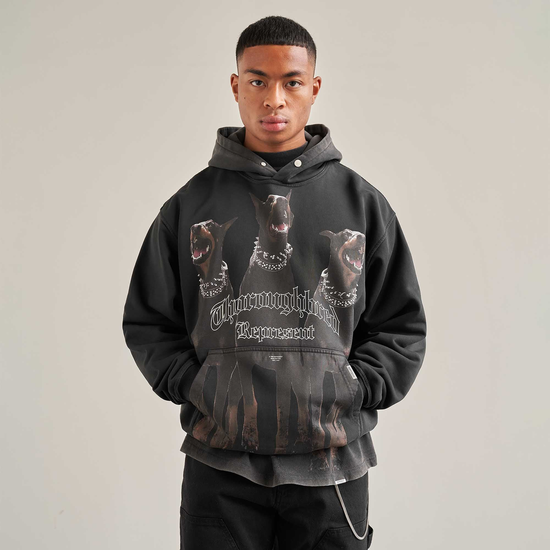 Vollblut-Kapuzenpullover - Vintage Schwarz
