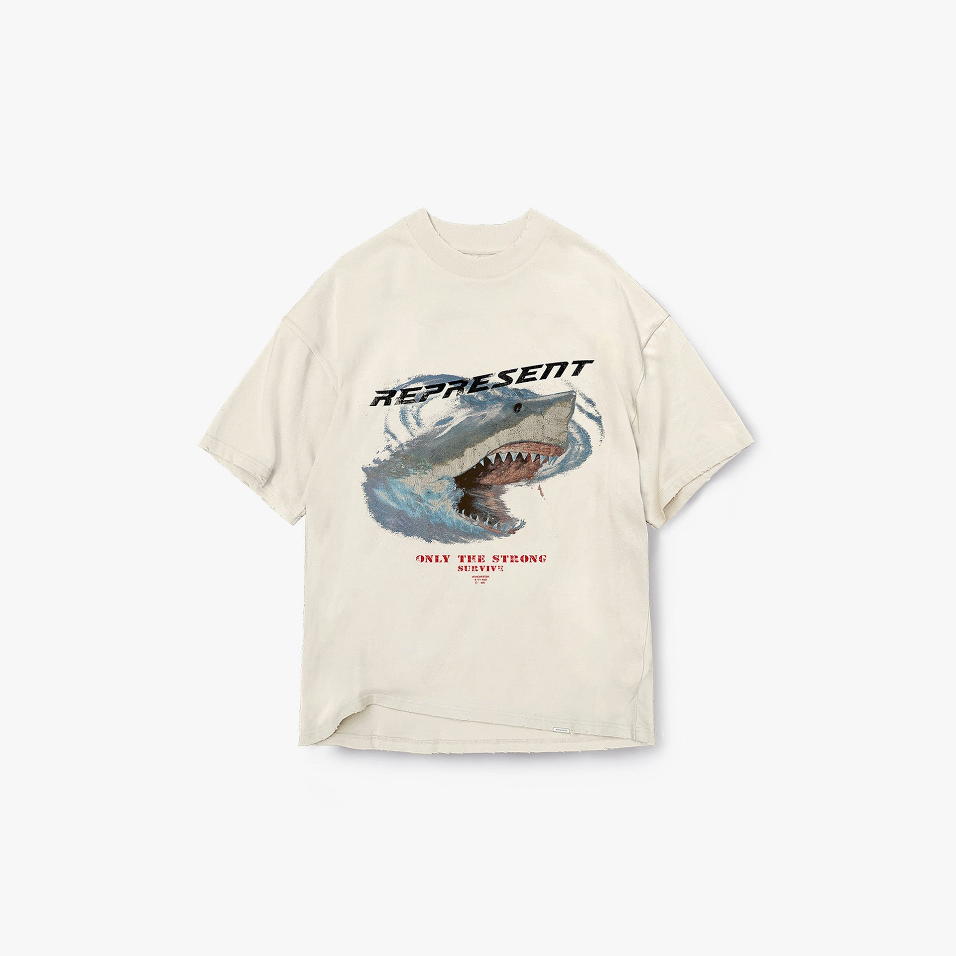 T-shirt Seuls les plus forts survivent - Blanc vintage