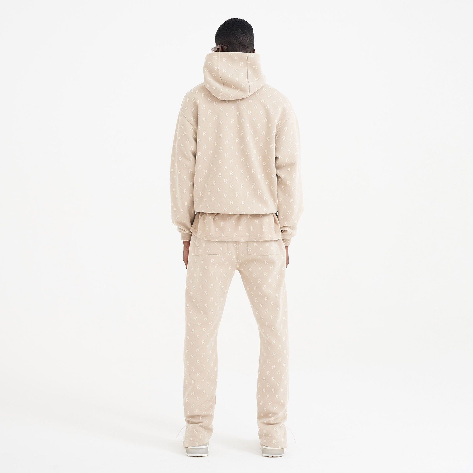 Jogginghose mit Initialen-Intarsienmuster - Weizen