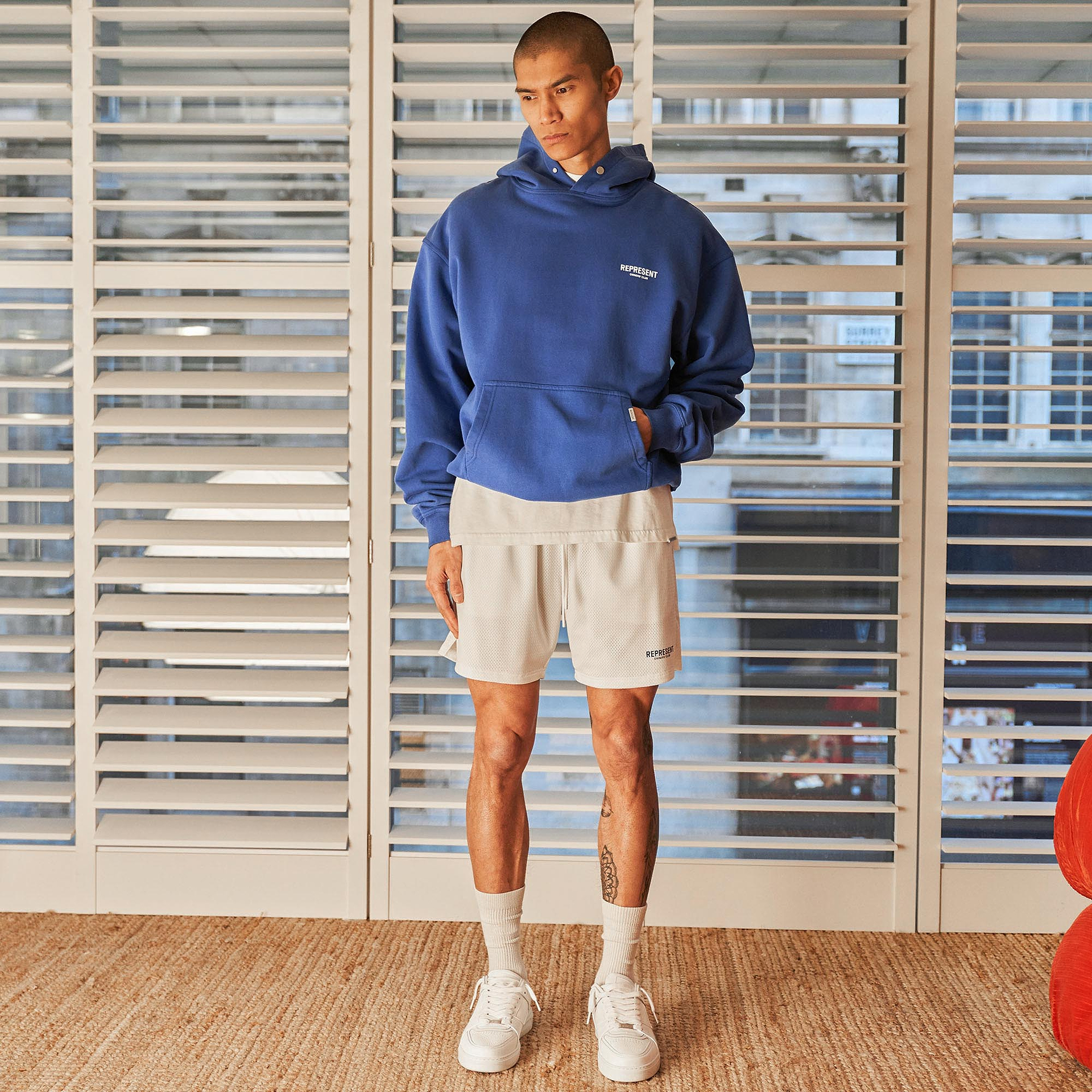 Represent Owners Club Mesh-Shorts - Flaches Weiß