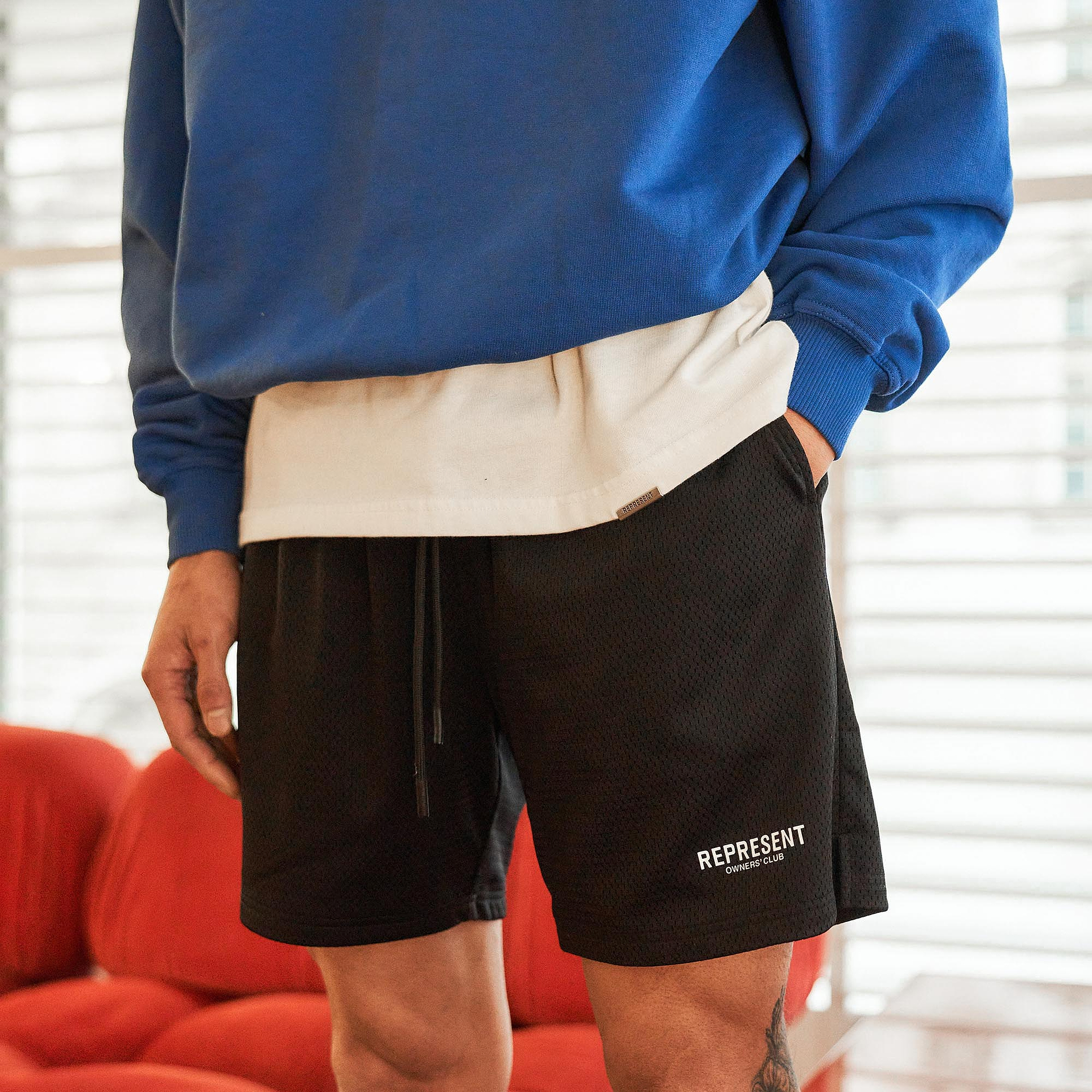 Represent Owners Club Mesh-Shorts - Schwarz