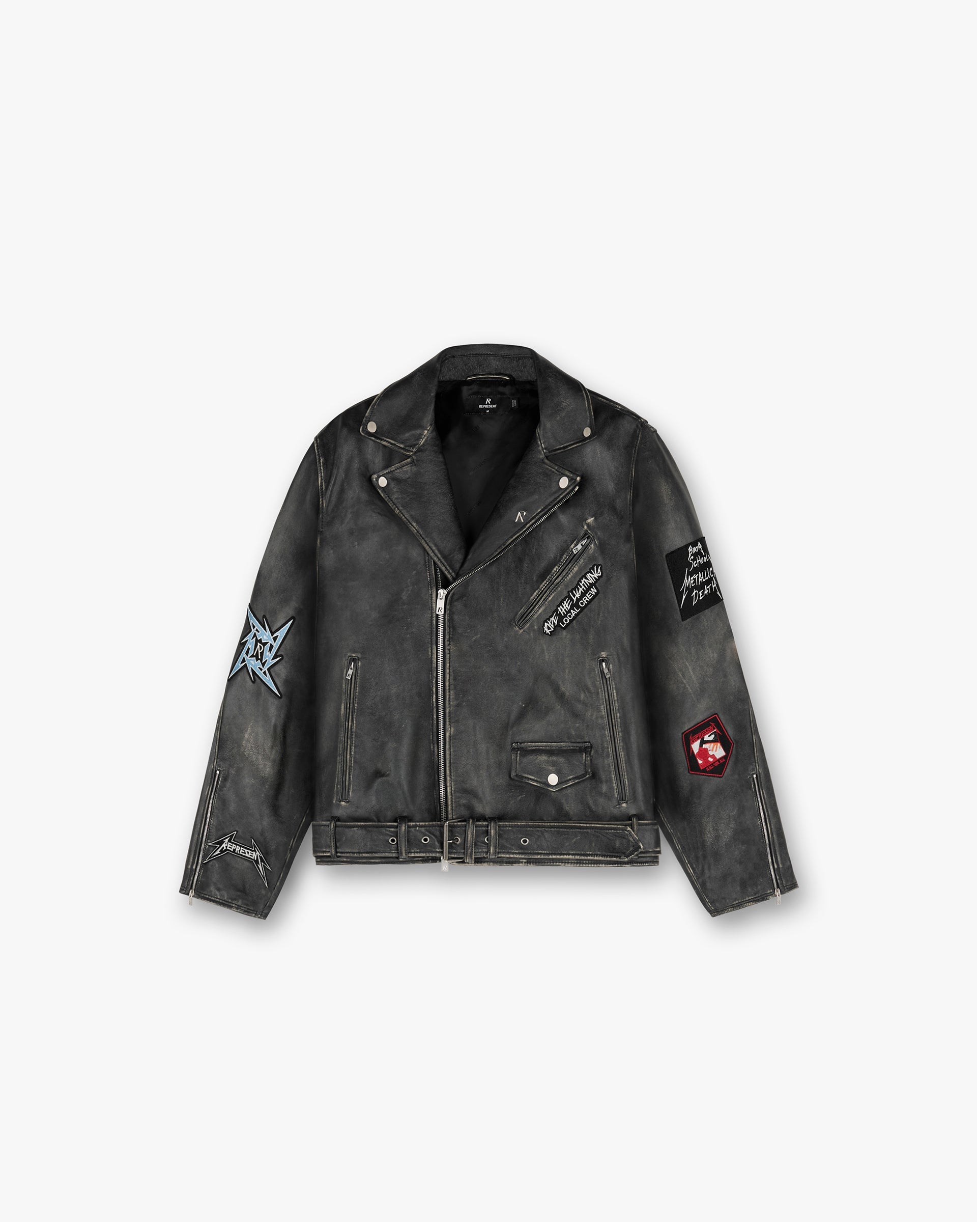 Represent X Metallica Leather Jacket - Black
