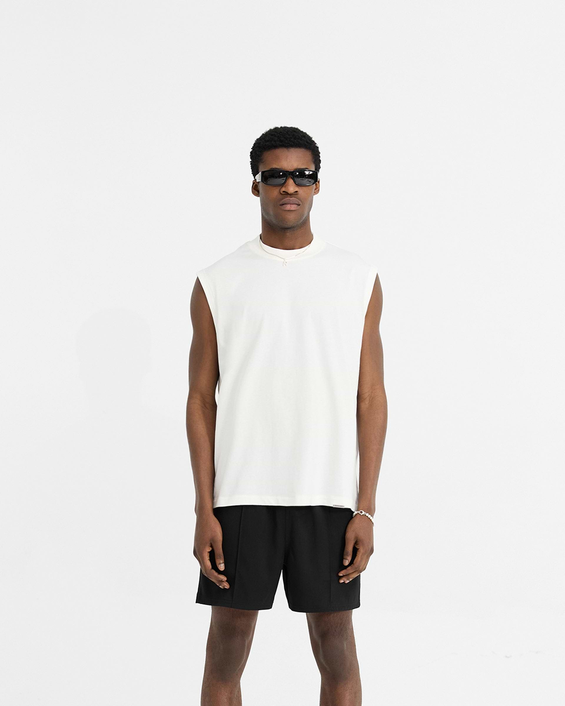 Initial Boxy Tank - Flat White