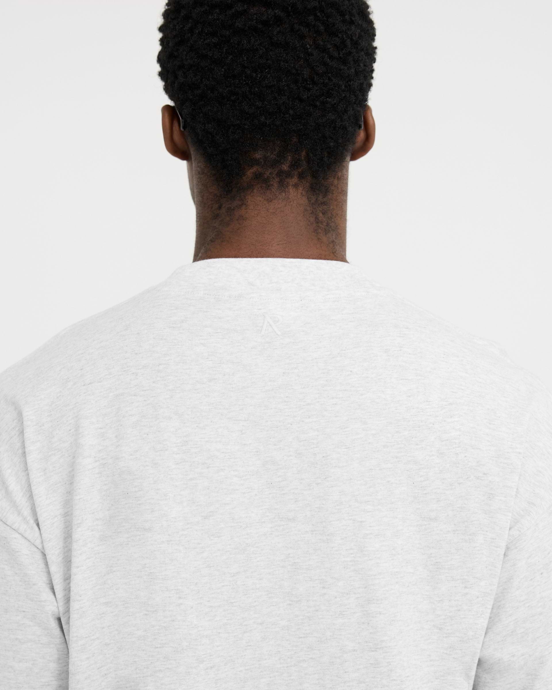 2 x Initial Oversized T-Shirt - Ice Grey Marl