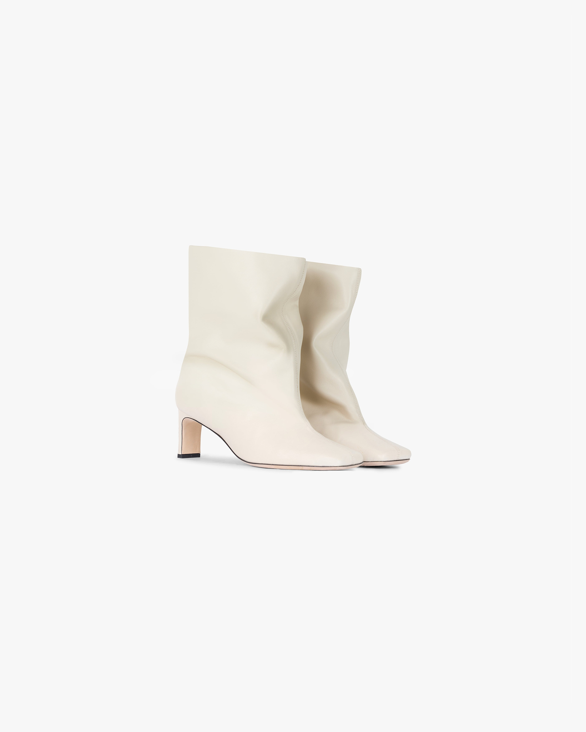 Square Toe Ankle Boot - Ecru