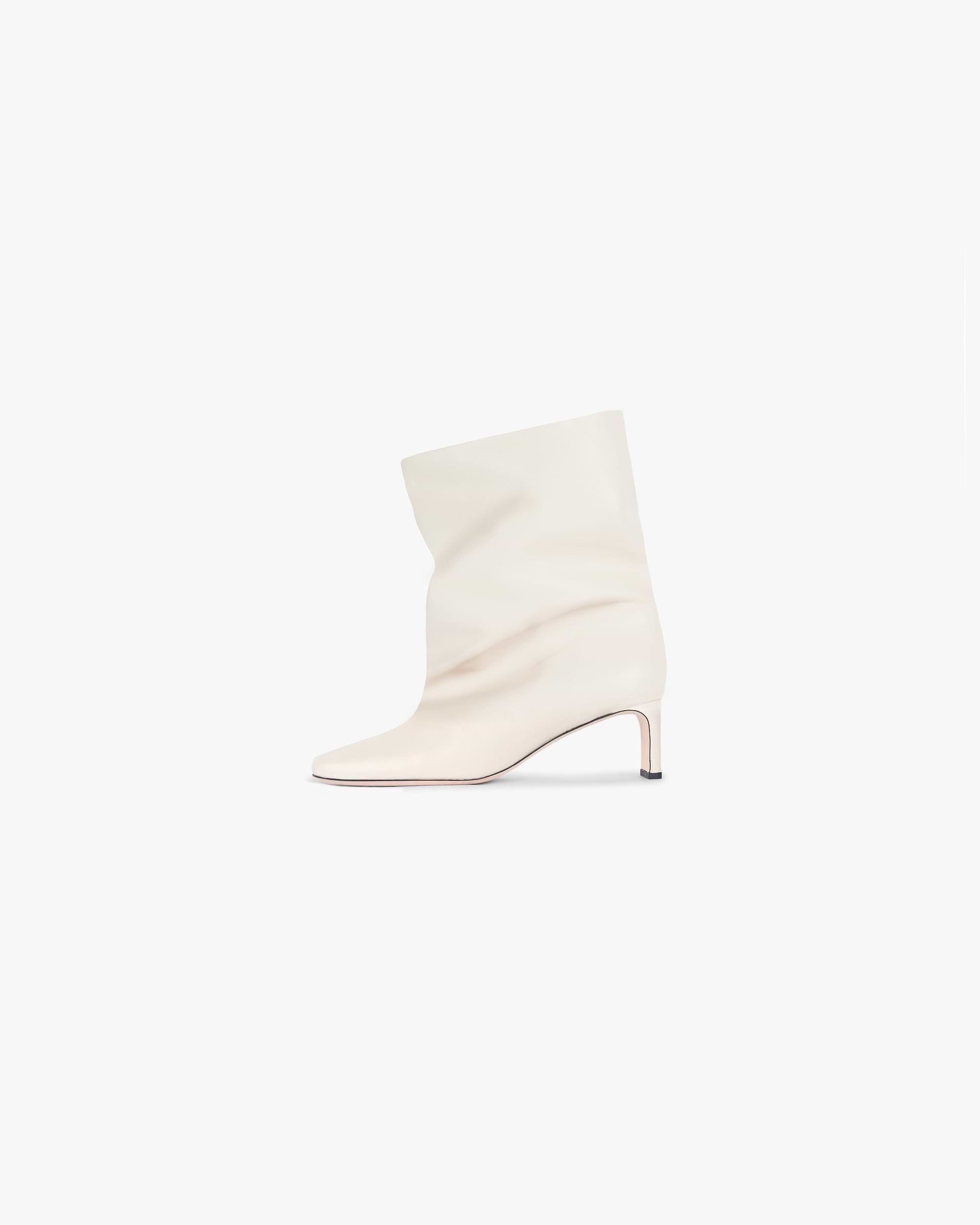 Square Toe Ankle Boot - Ecru