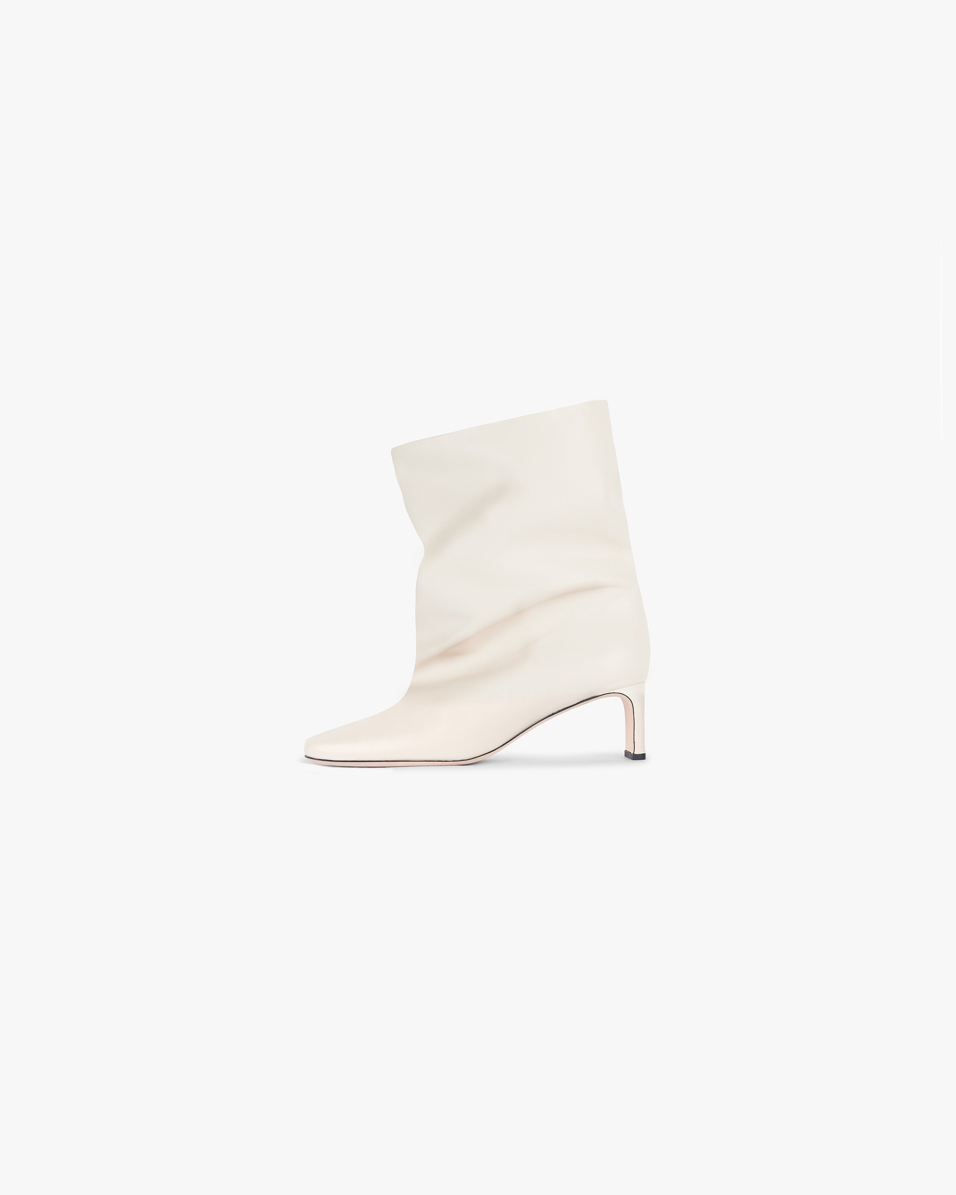 Square Toe Ankle Boot - Ecru