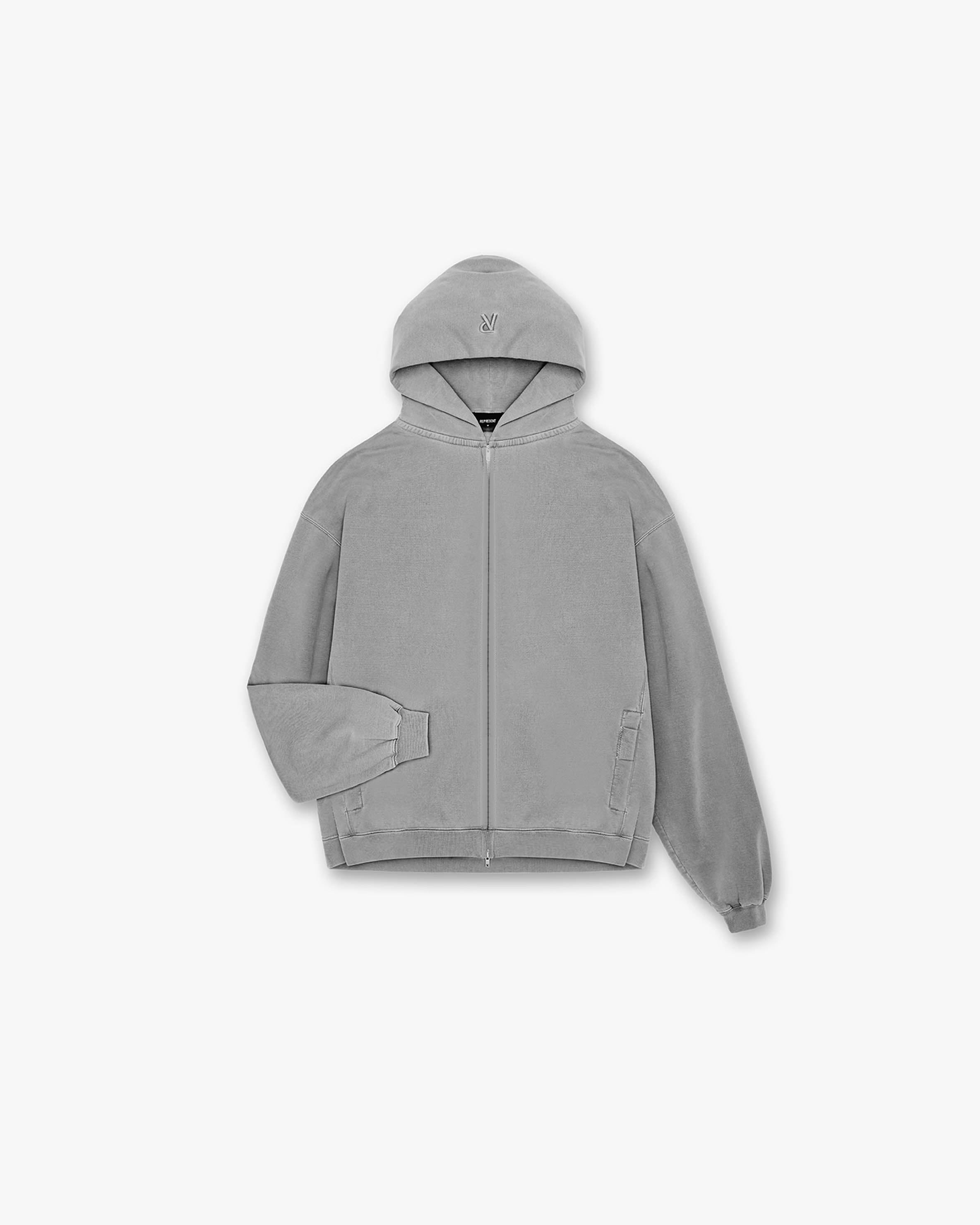 Initial Zip Hoodie | Grey | REPRESENT CLO