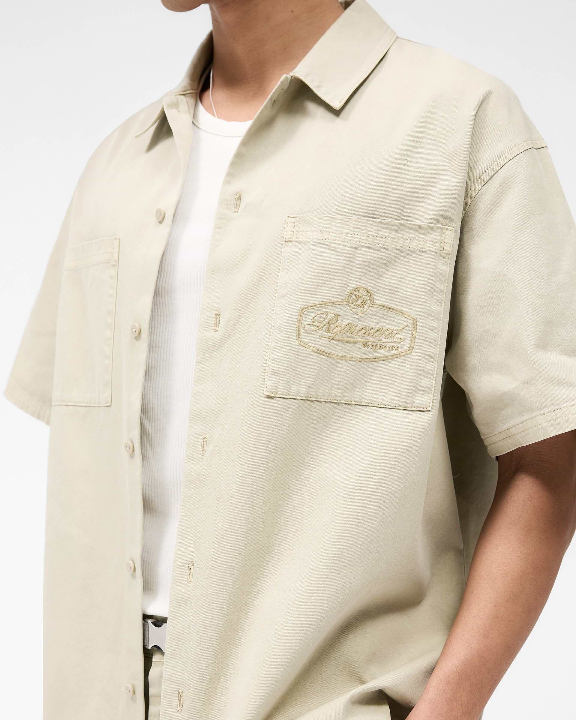 ❤️Theory❤️シャツジャケット ❤️ Short Sleeve Cotton Overshirt - Beige | REPRESENT