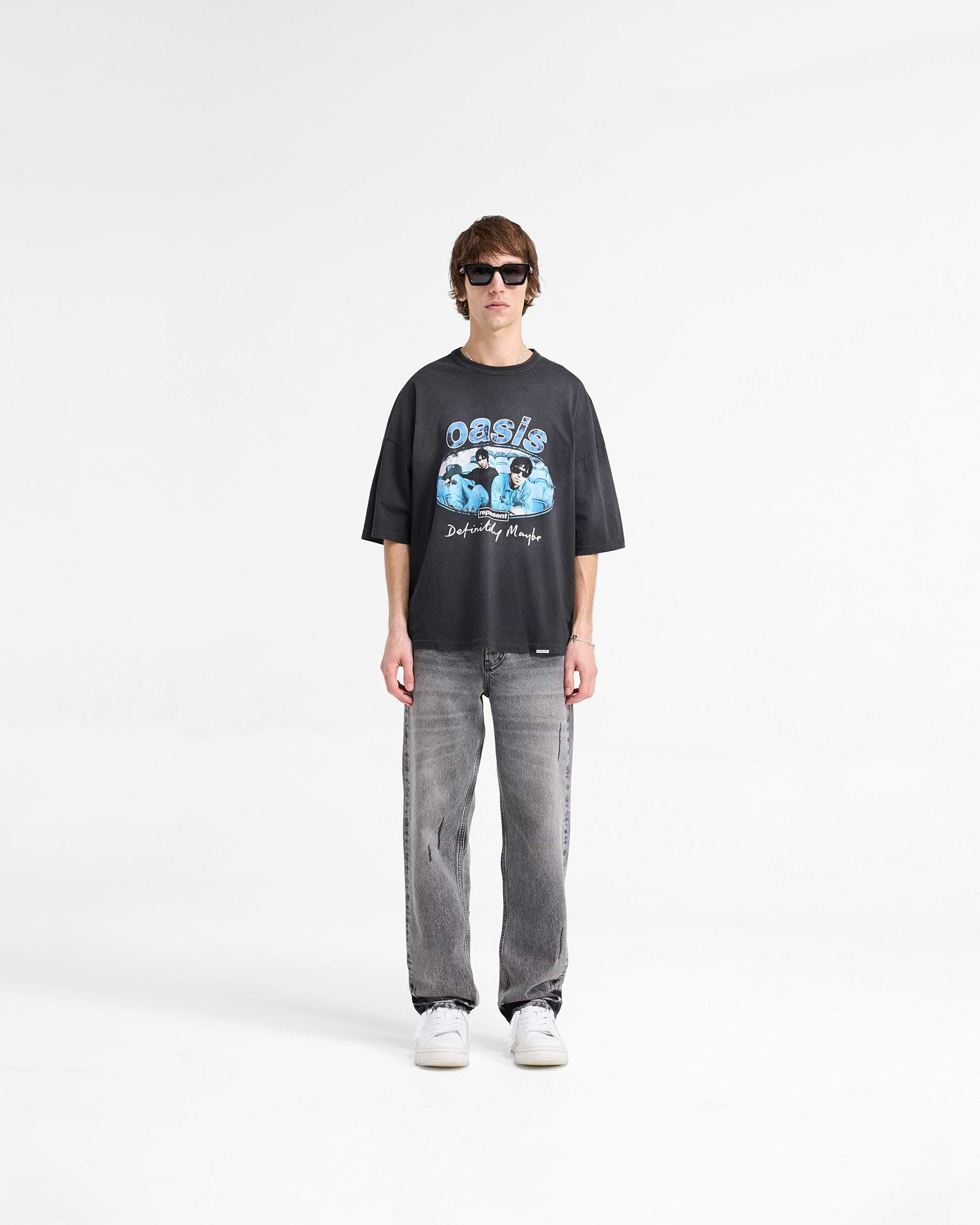 Represent X Oasis Maine Road T-Shirt - Washed Black