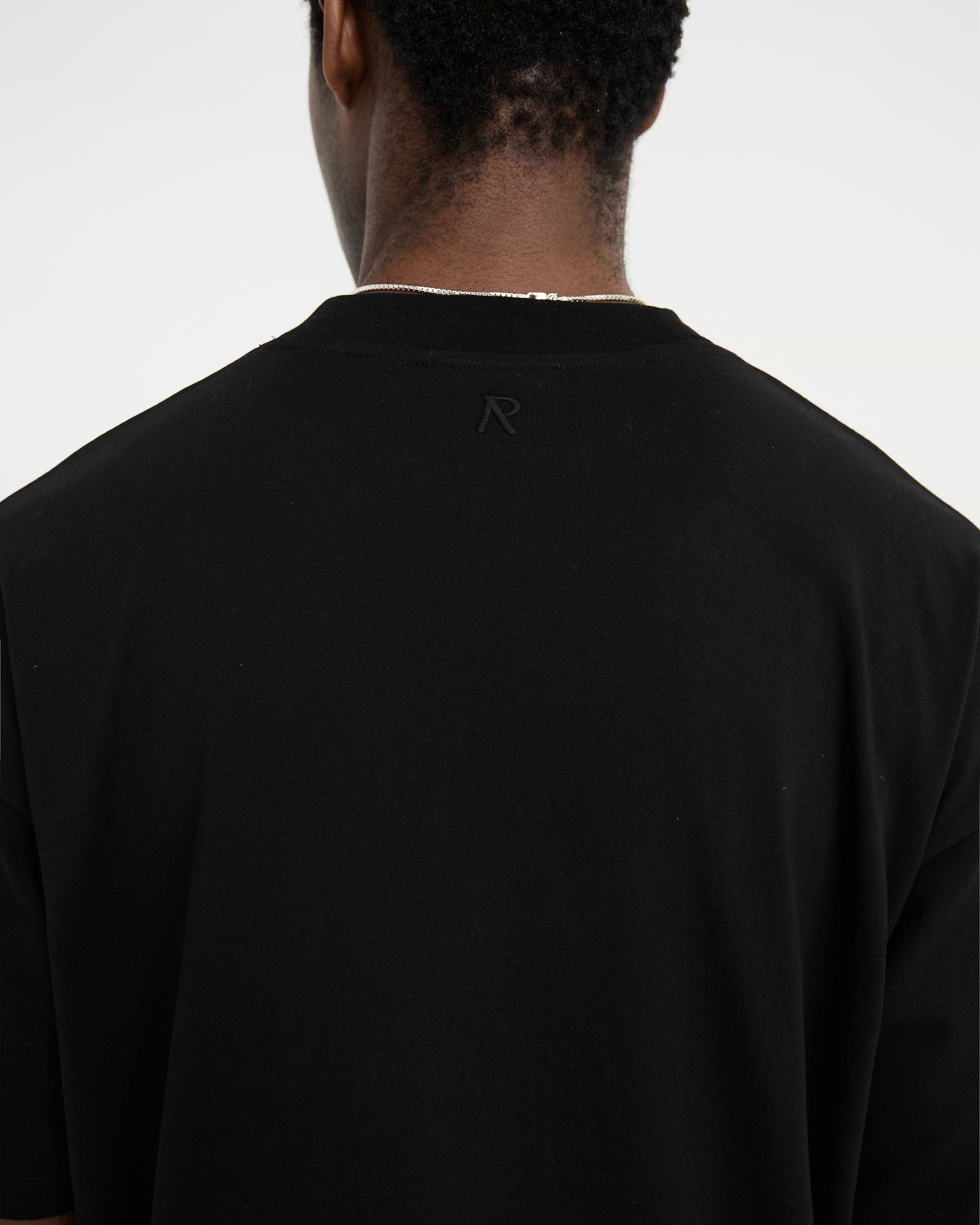 2 x Initial Oversized T-Shirt - Black