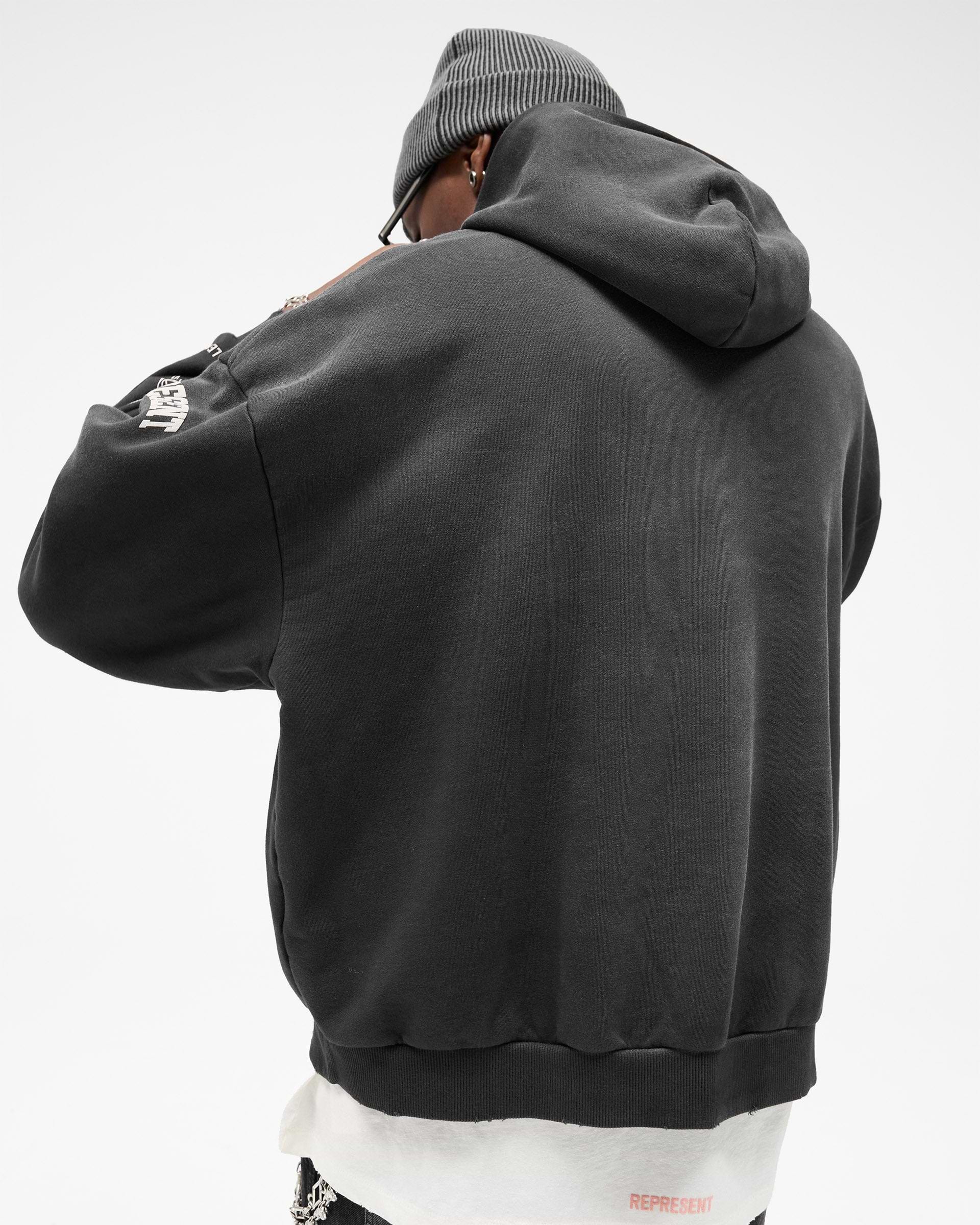 Represent Legacy Crest Hoodie - Stained Black