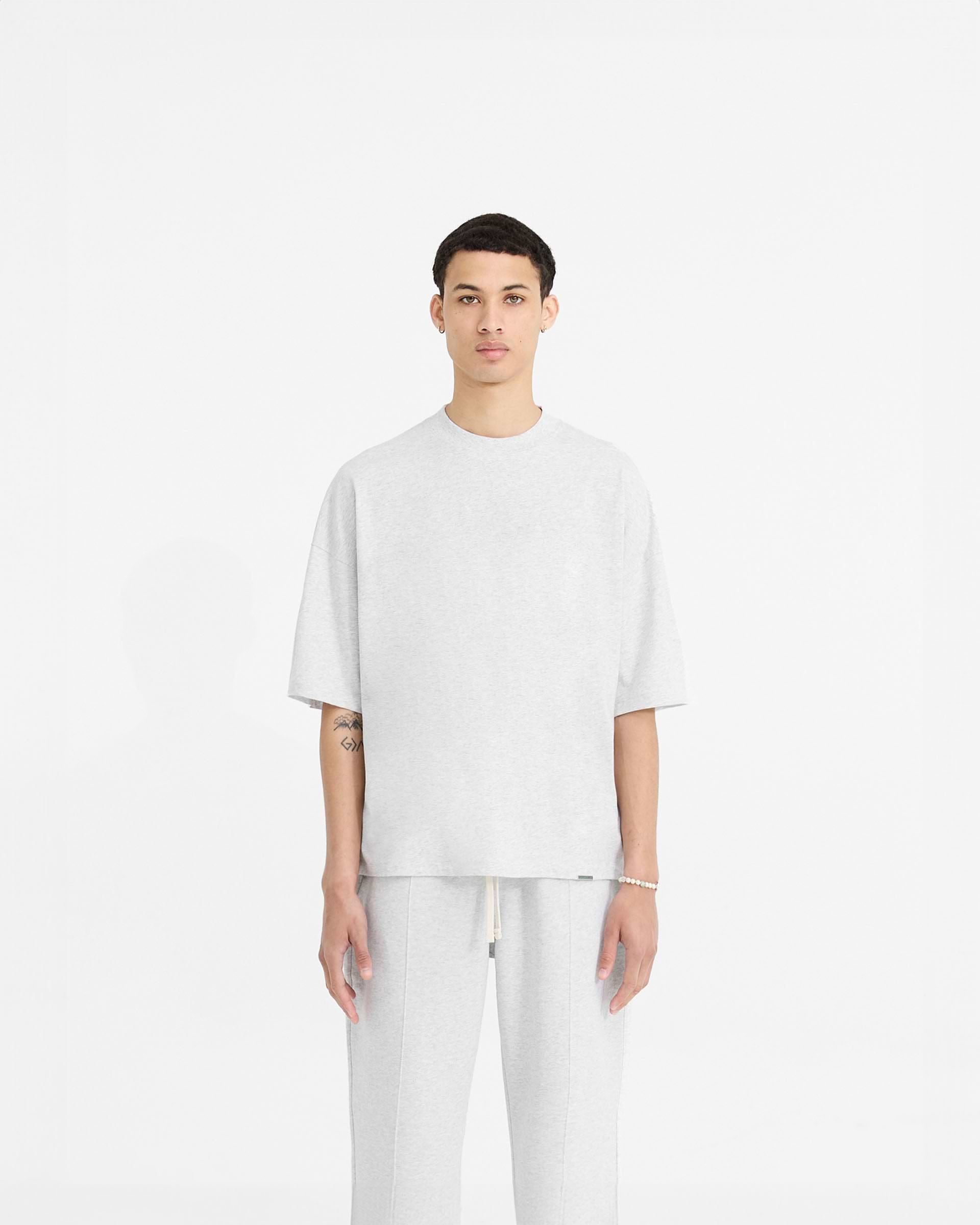 Initial Boxy T-Shirt - Ice Grey Marl