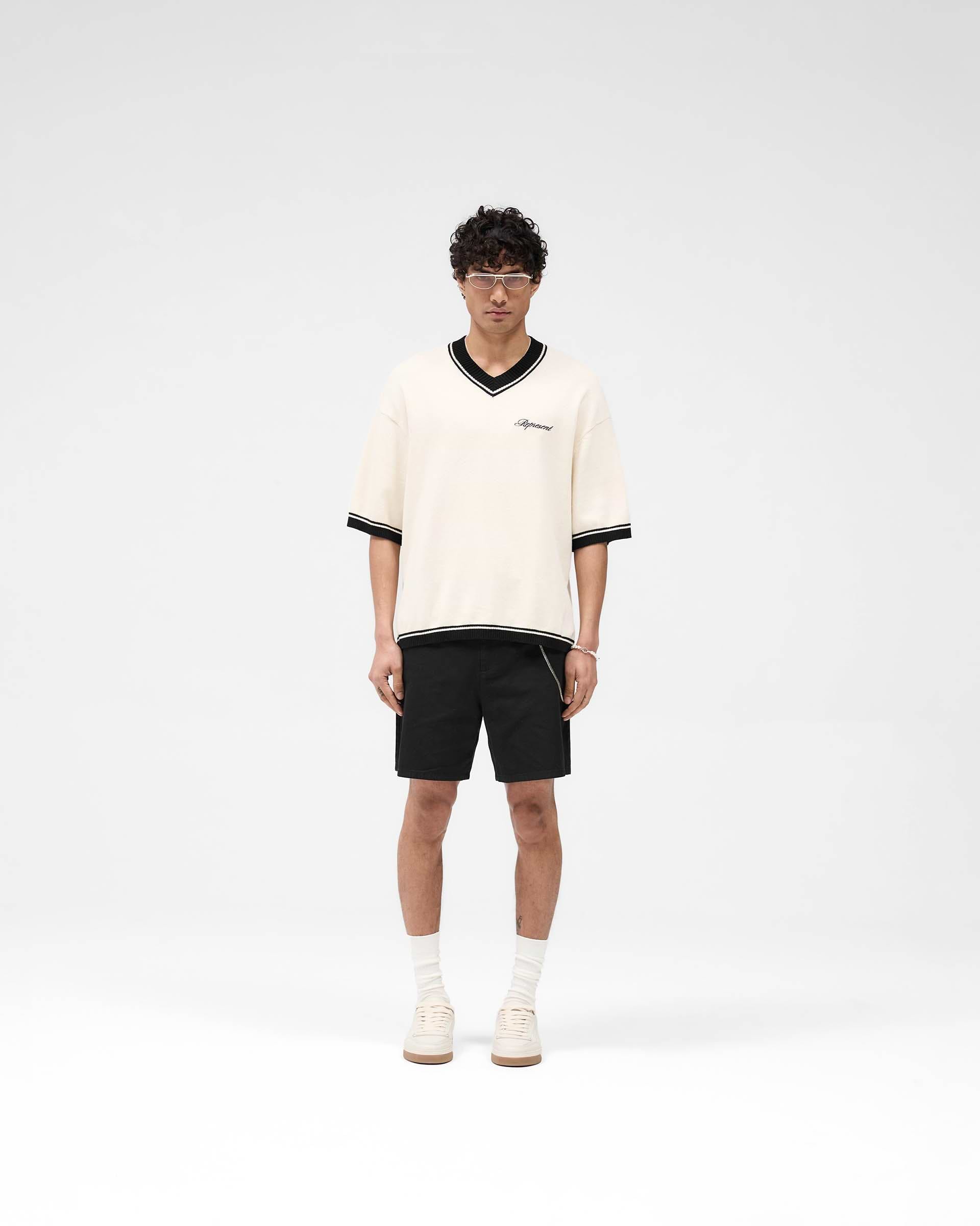 Script Embroidered Knit - Off White