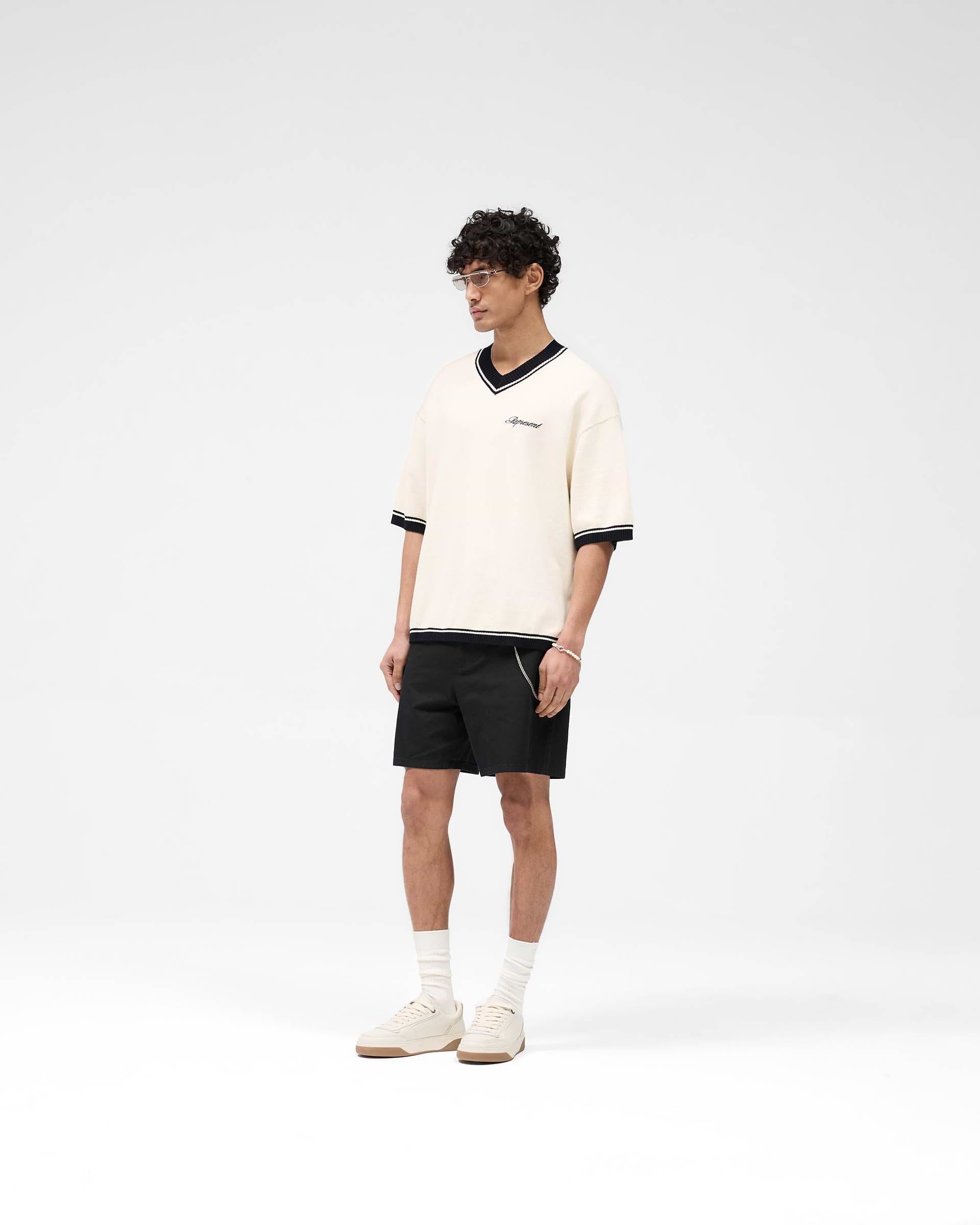 Script Embroidered Knit - Off White