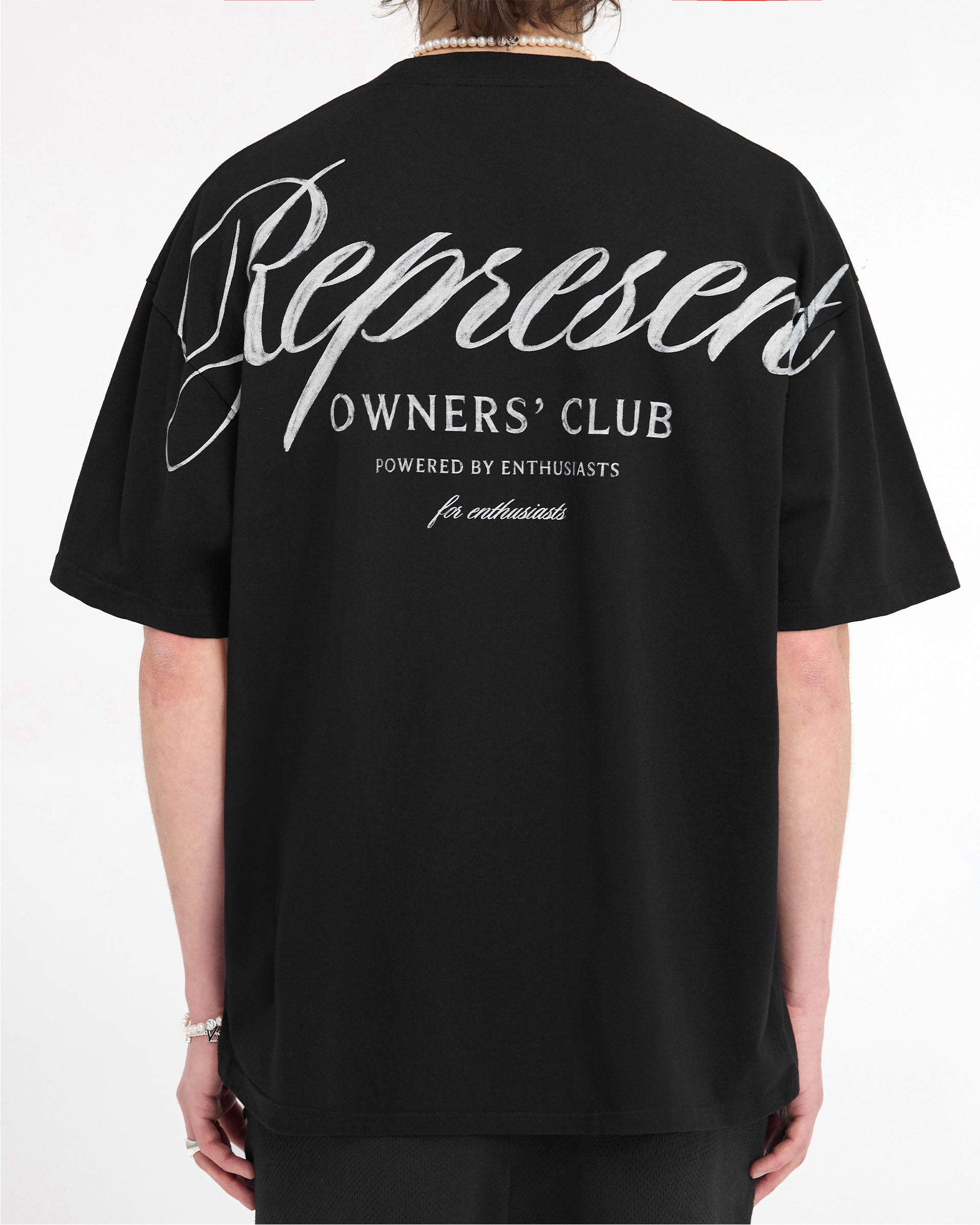 【REPRESENT】OWNERS CLUB SCRIPT T-SHIRT スクリプト Tシャツ Aged Black T-Shirt | Owners' Club | REPRESENT