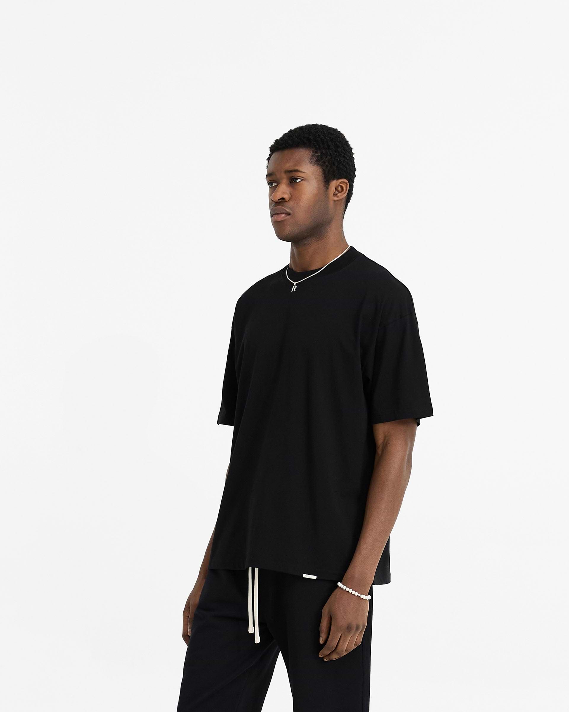 2 x Initial Oversized T-Shirt - Black