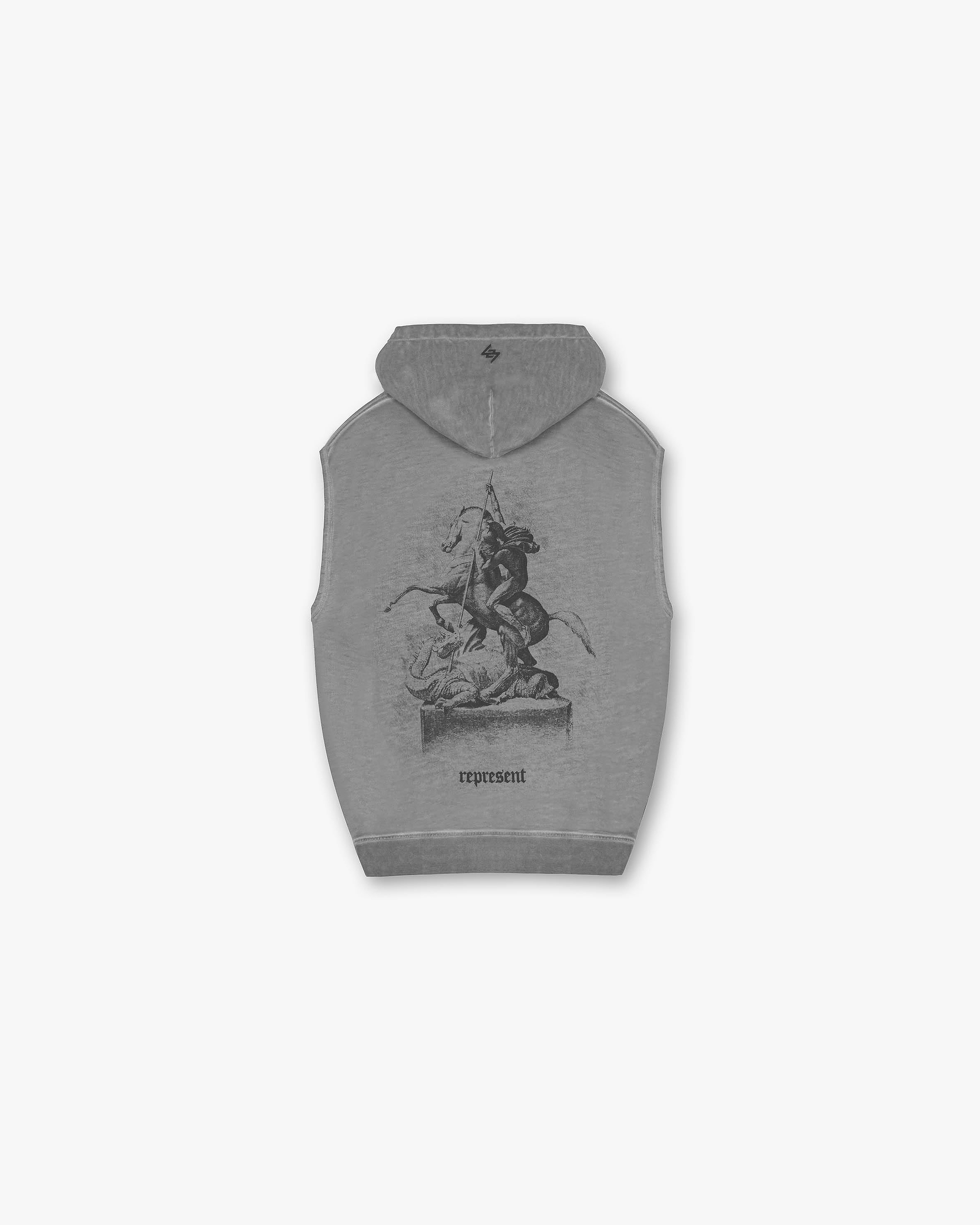 Vintage 247 Sleeveless Oversized Hoodie - Smoke