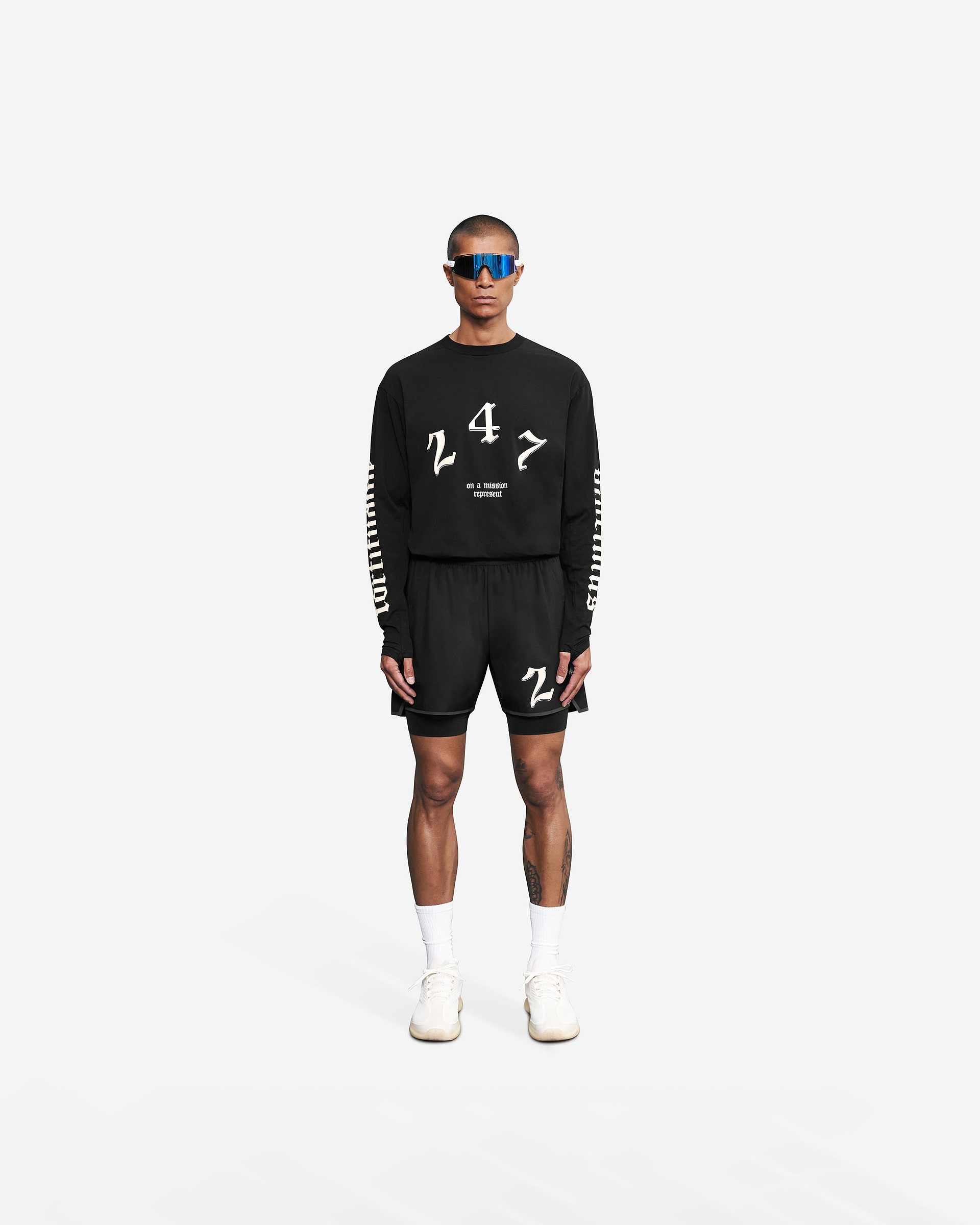 Vintage 247 Long Sleeve T-Shirt - Black Papyrus