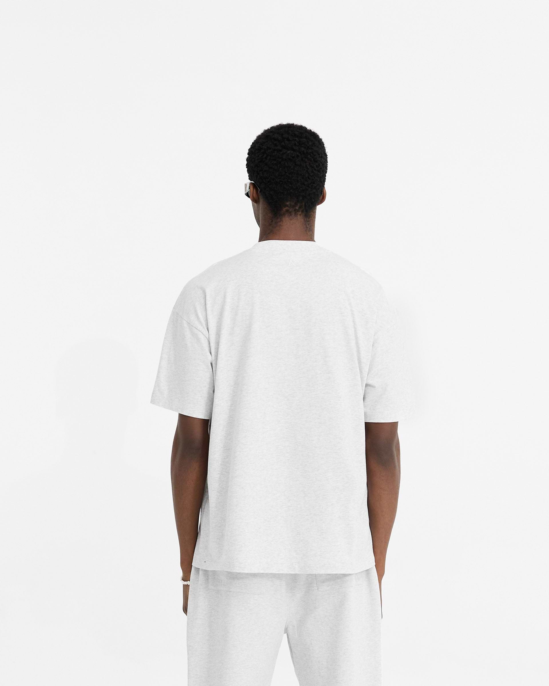 2 x Initial Oversized T-Shirt - Flat White & Ice Grey Marl