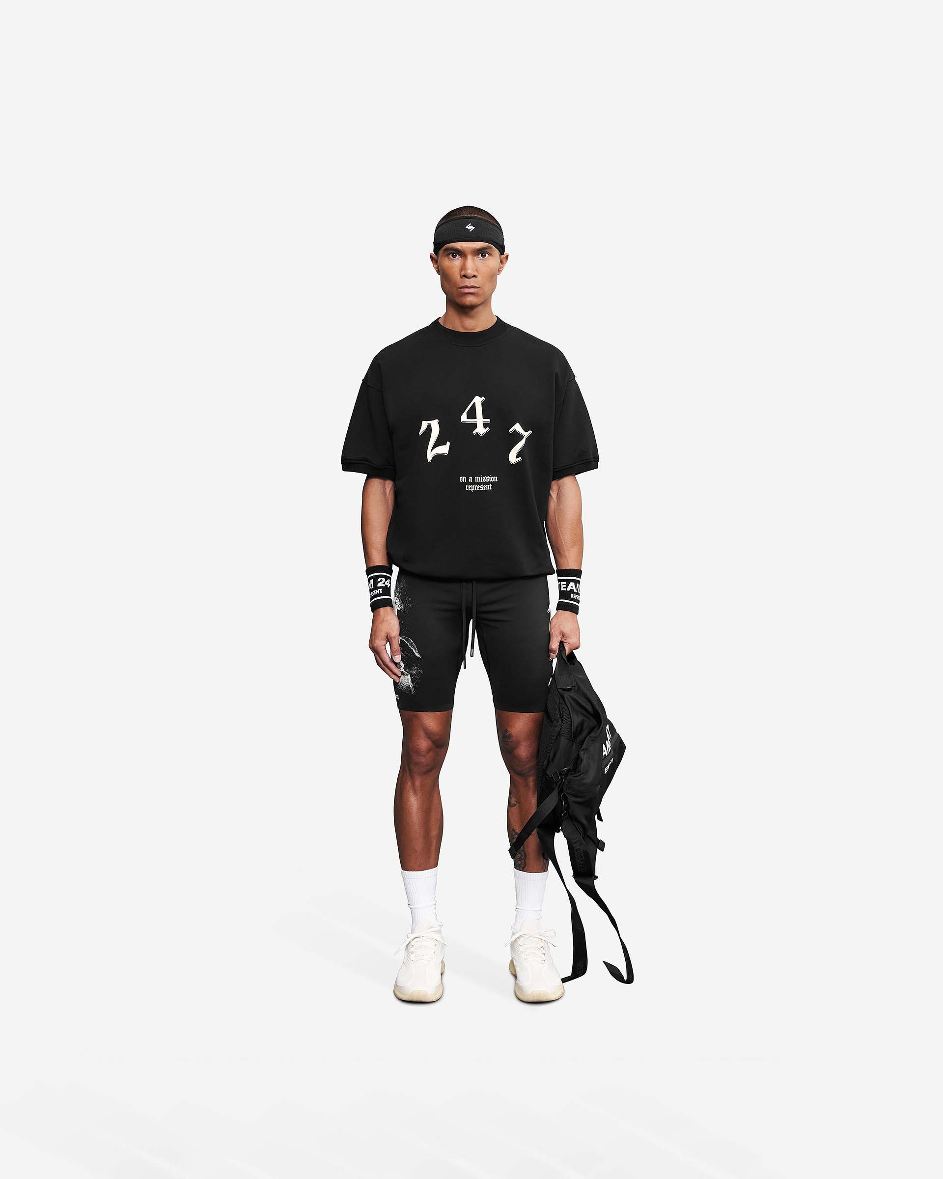 Vintage 247 Short Sleeved Sweatshirt - Black Papyrus
