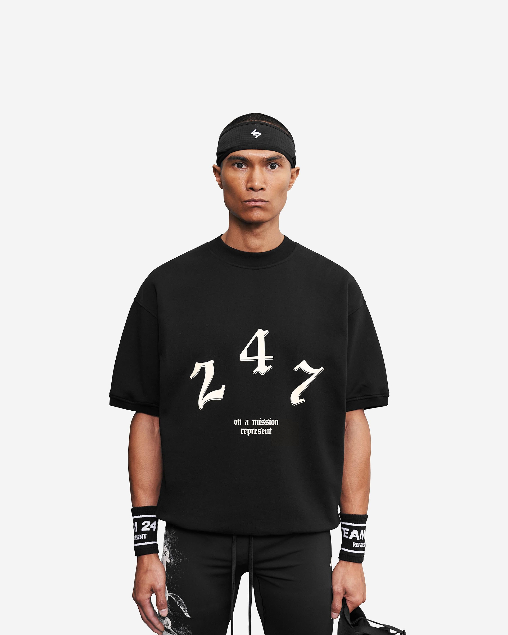 Vintage 247 Short Sleeved Sweatshirt - Black Papyrus