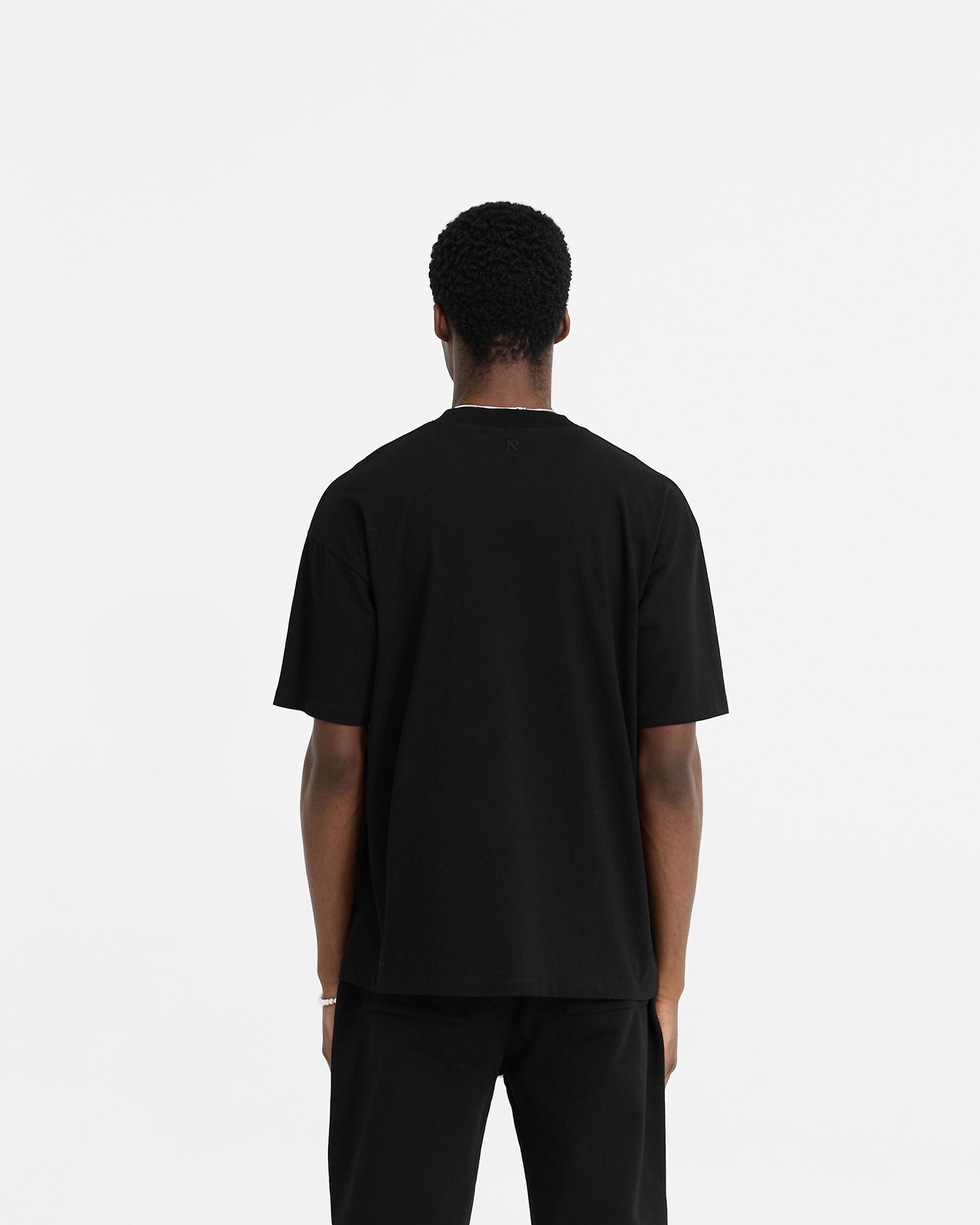 2 x Initial Oversized T-Shirt - Black