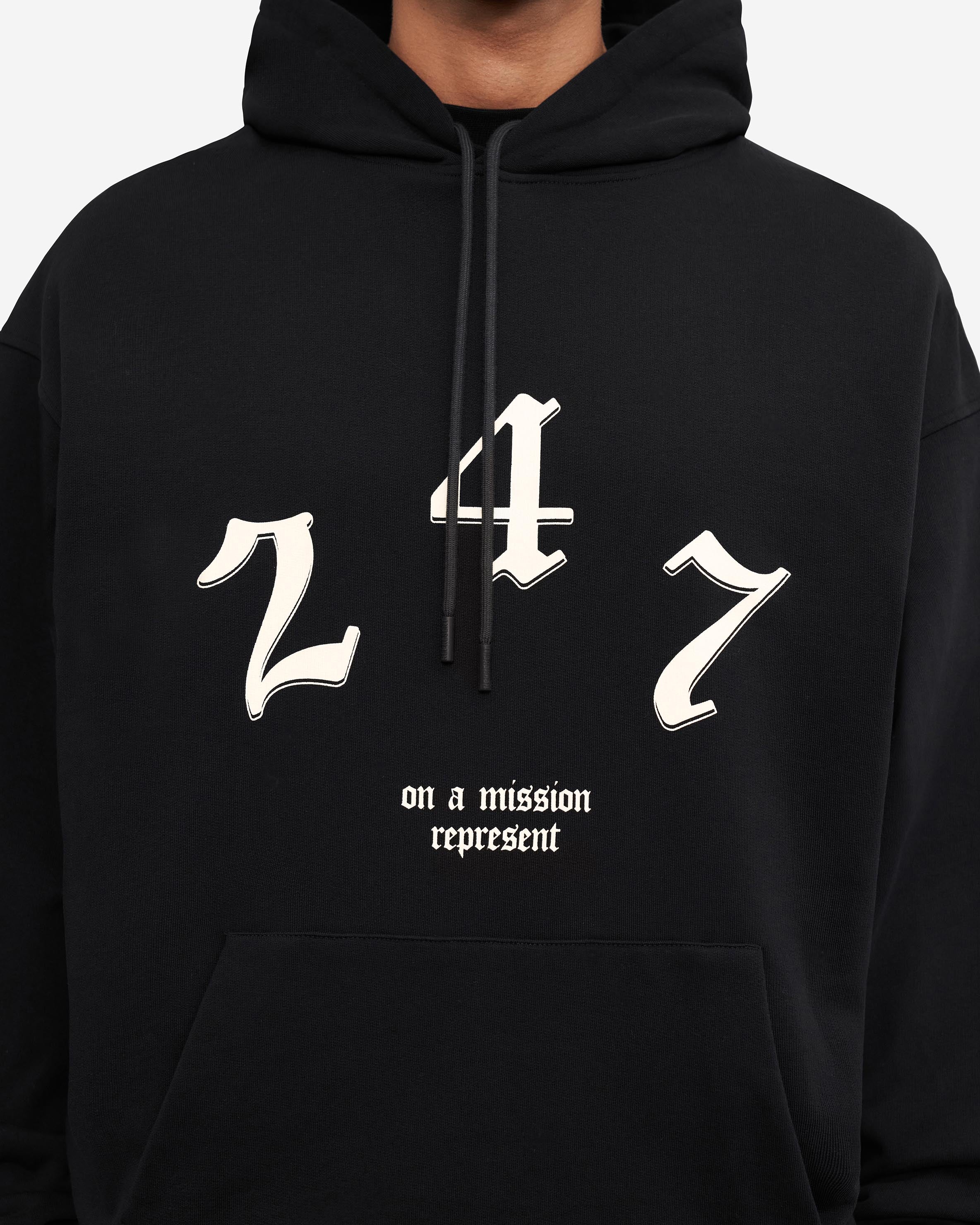 Vintage 247 Oversized Hoodie - Black Papyrus