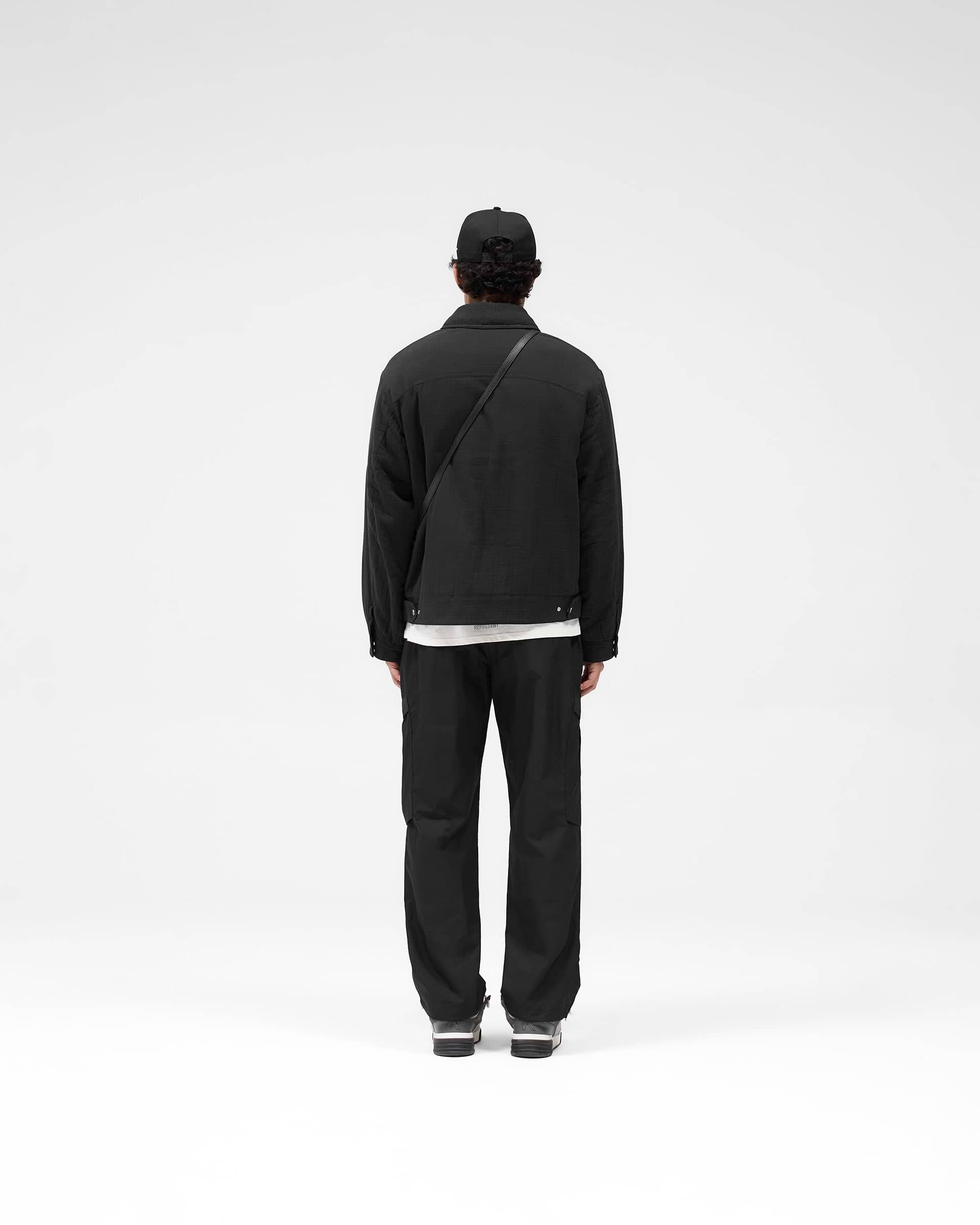 Crinkle Trucker Jacket - Black