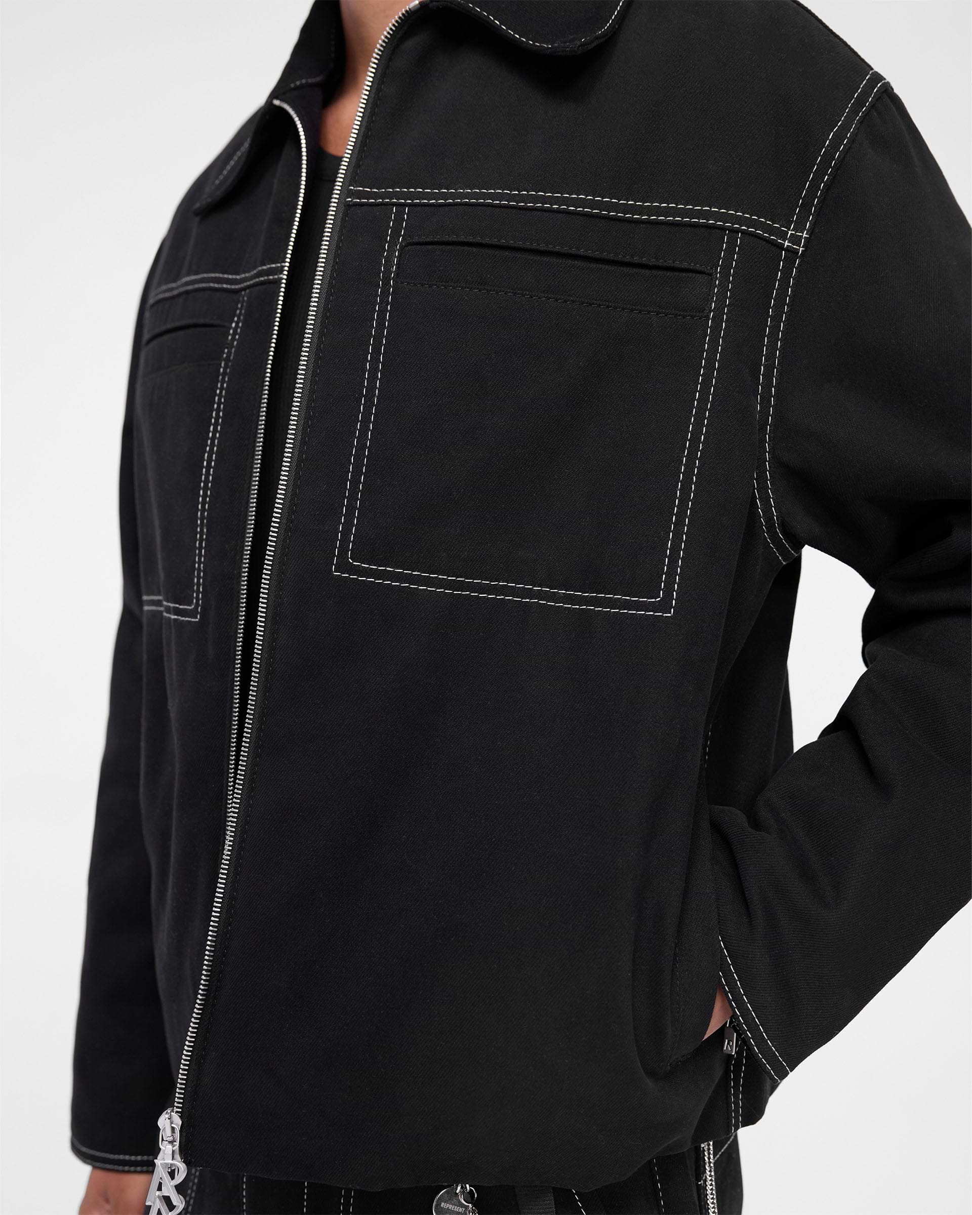 ジャケット ETMON Stitch Line Single Jacket, Black Contrast Stitch Smart Jacket - Jet Black | REPRESENT