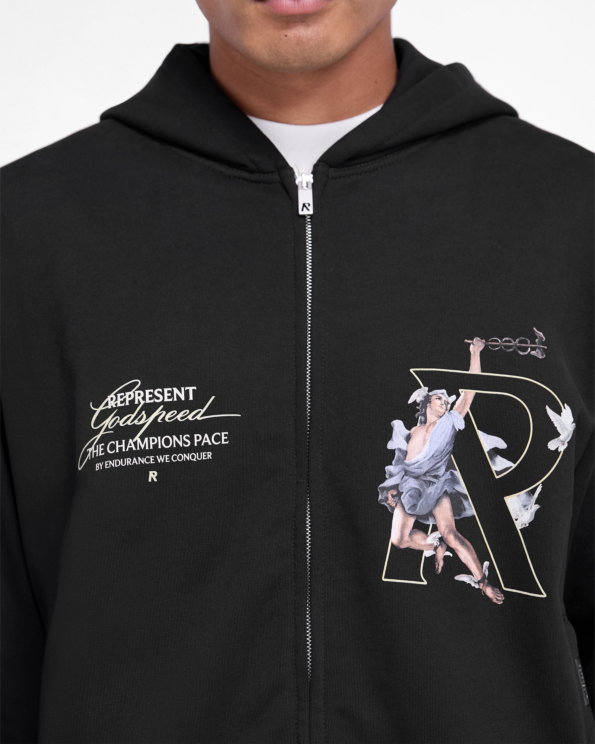 Hermes Zip Hoodie - Jet Black | REPRESENT
