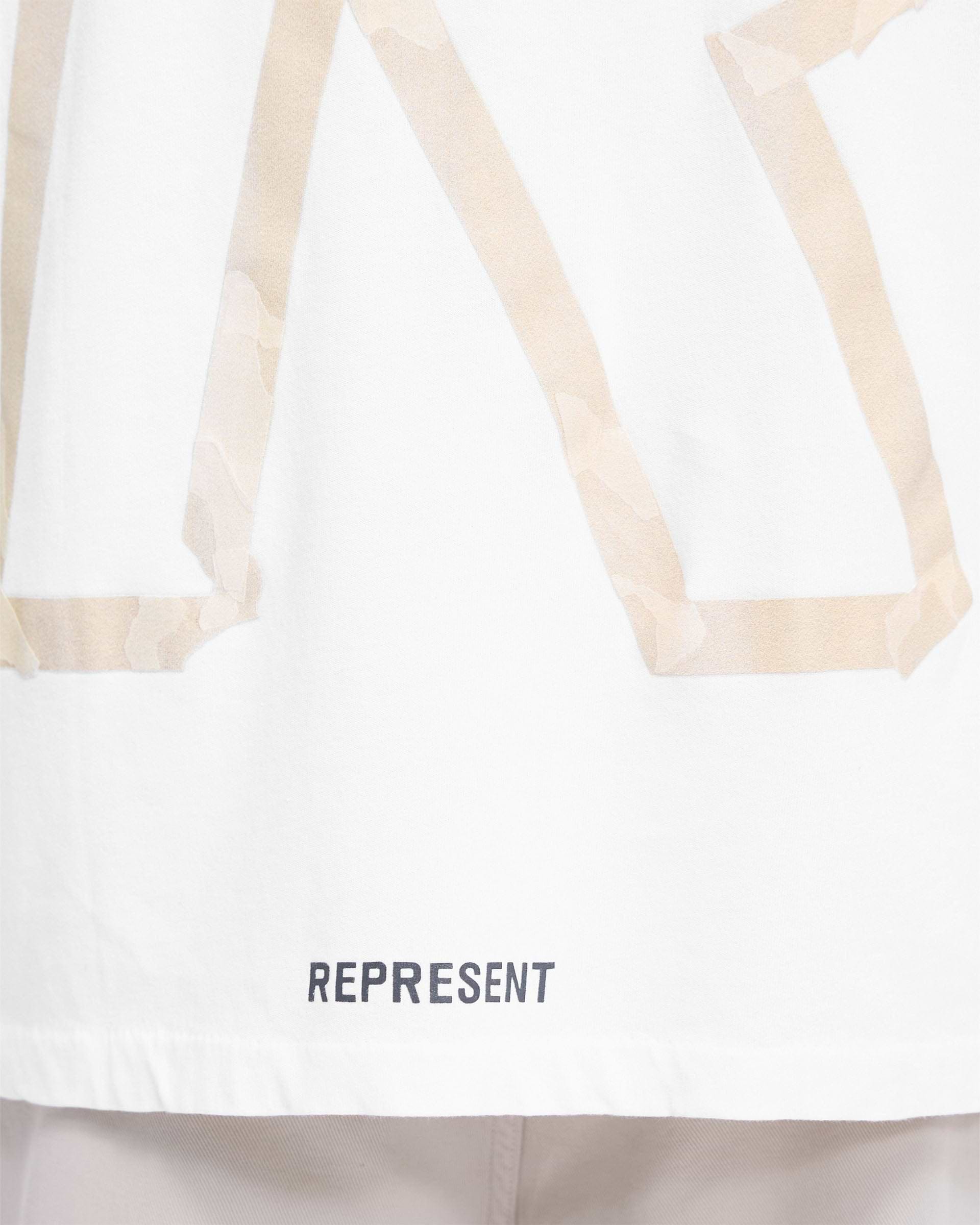 Masking Tape Initial T-Shirt - Flat White | REPRESENT