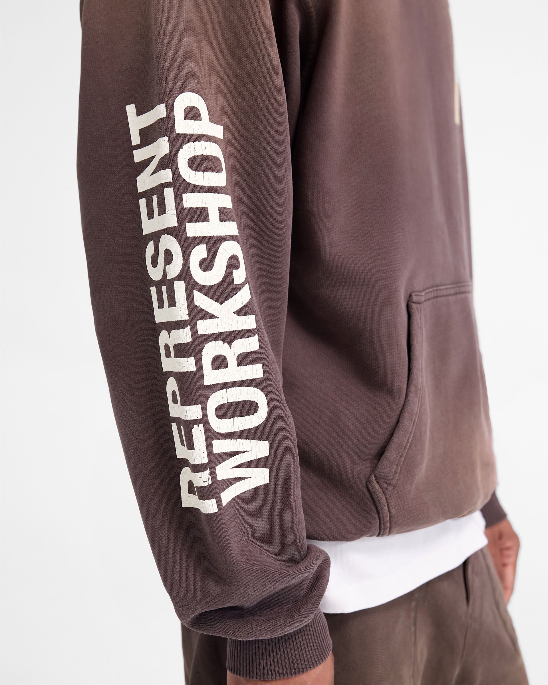 Masking Tape Initial Hoodie - Cedar | REPRESENT