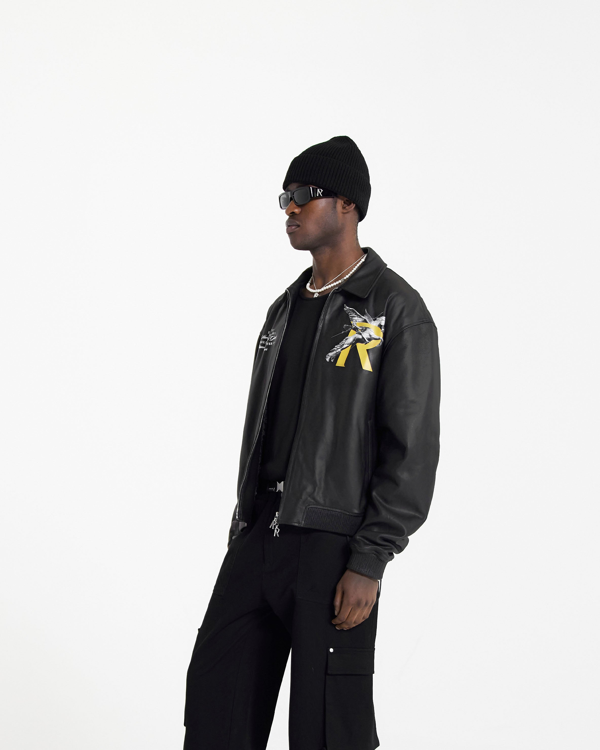 Giants Leather Jacket - Black