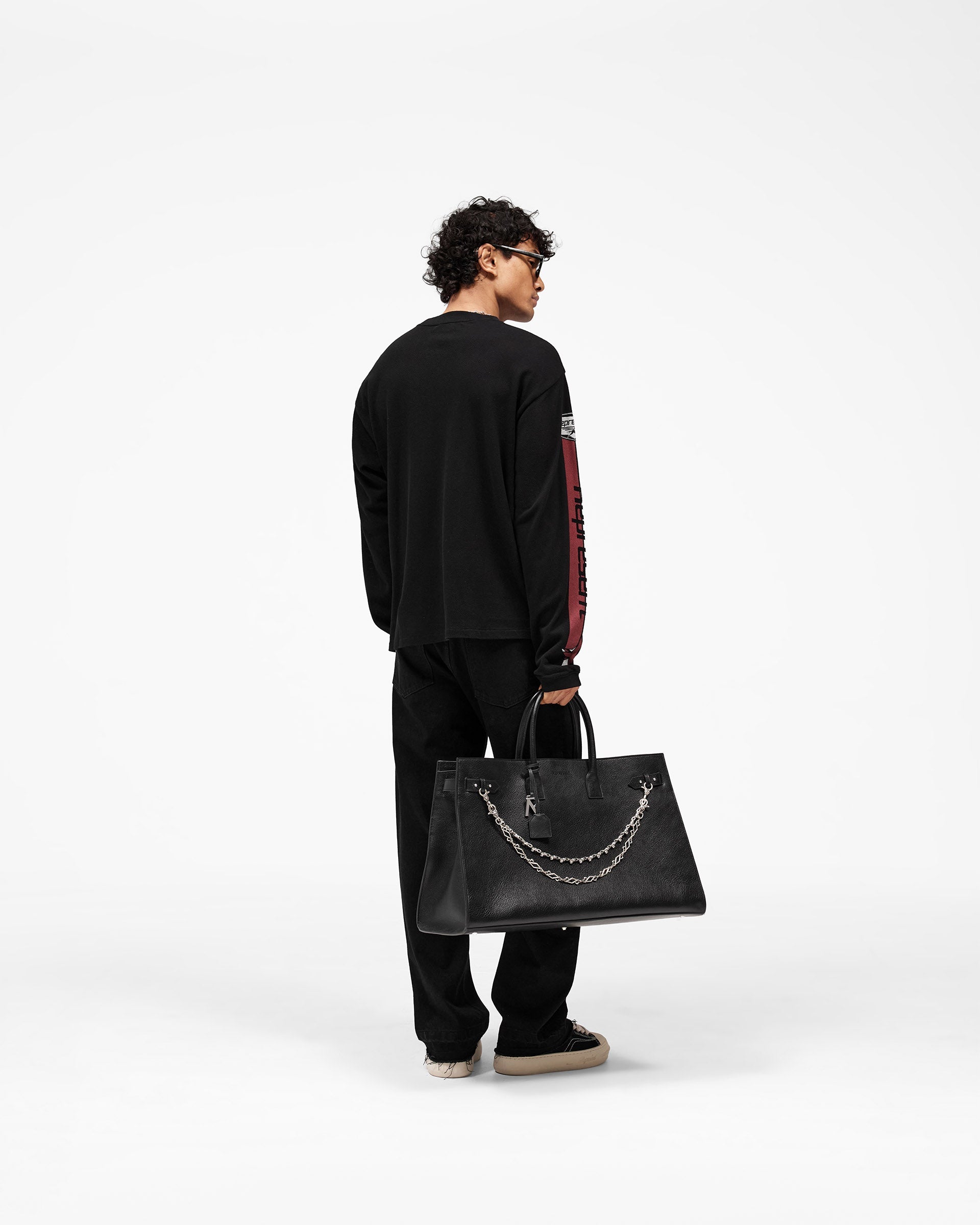 Mesh Pegasus Long Sleeve T-Shirt - Jet Black